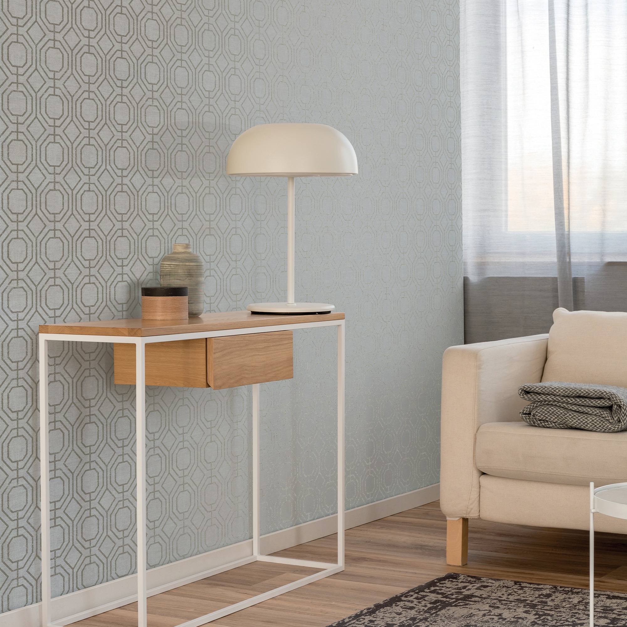 Superfresco Easy Vliestapete »Superfresco Easy - Vliestapete Luxus Geo Champagne 10mx52cm«, 3D-Optik, Superfresco Easy - Vliestapete Luxus Geo Champagne 10mx52cm