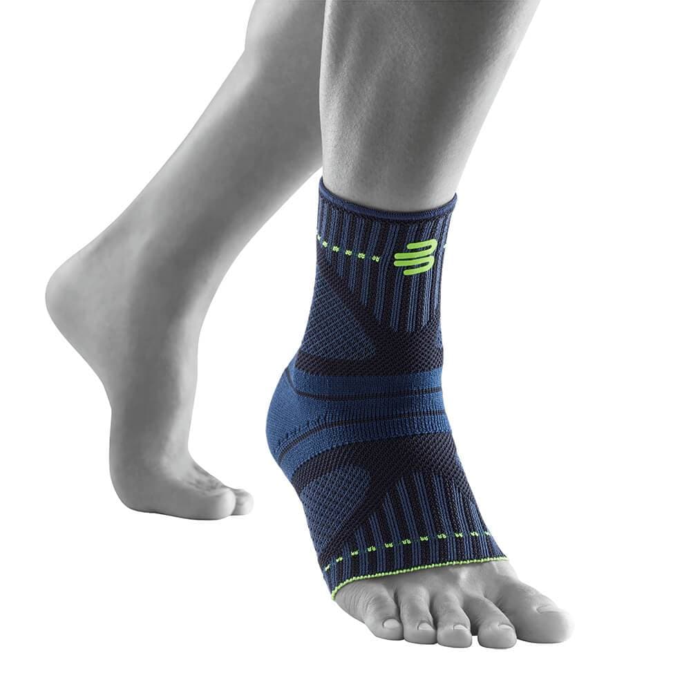 BAUERFEIND Herren Sprunggelenkbandage "Ankle Support DYNAMIC", Gr. M, blau, Obermaterial: 57% Baumwolle, 41% Polyester, 2% Elasthan, Bandagen