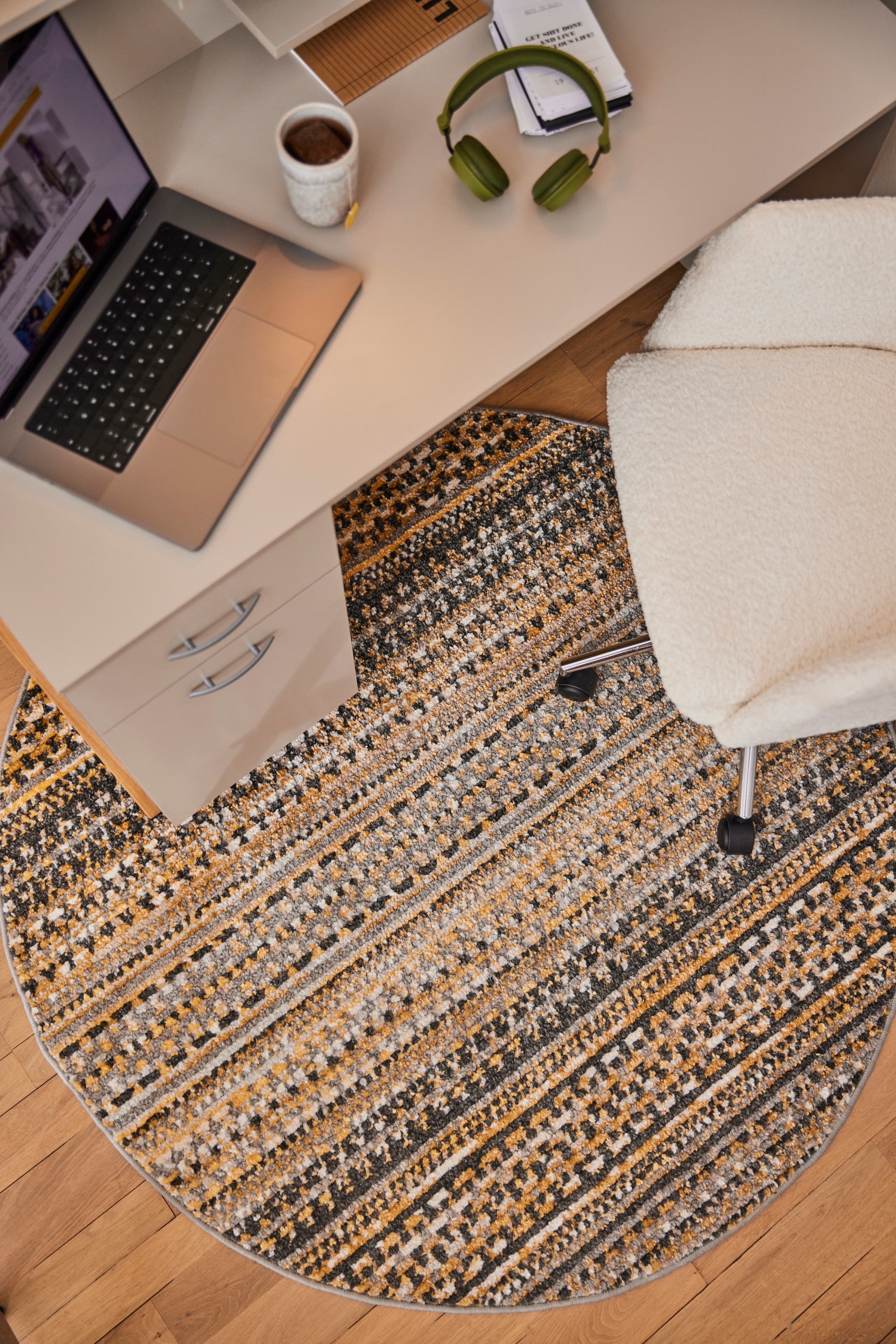 FLAIR RUGS Teppich »Camino Abstraktes«, rund, 8 mm Höhe, Abstraktes Teppich