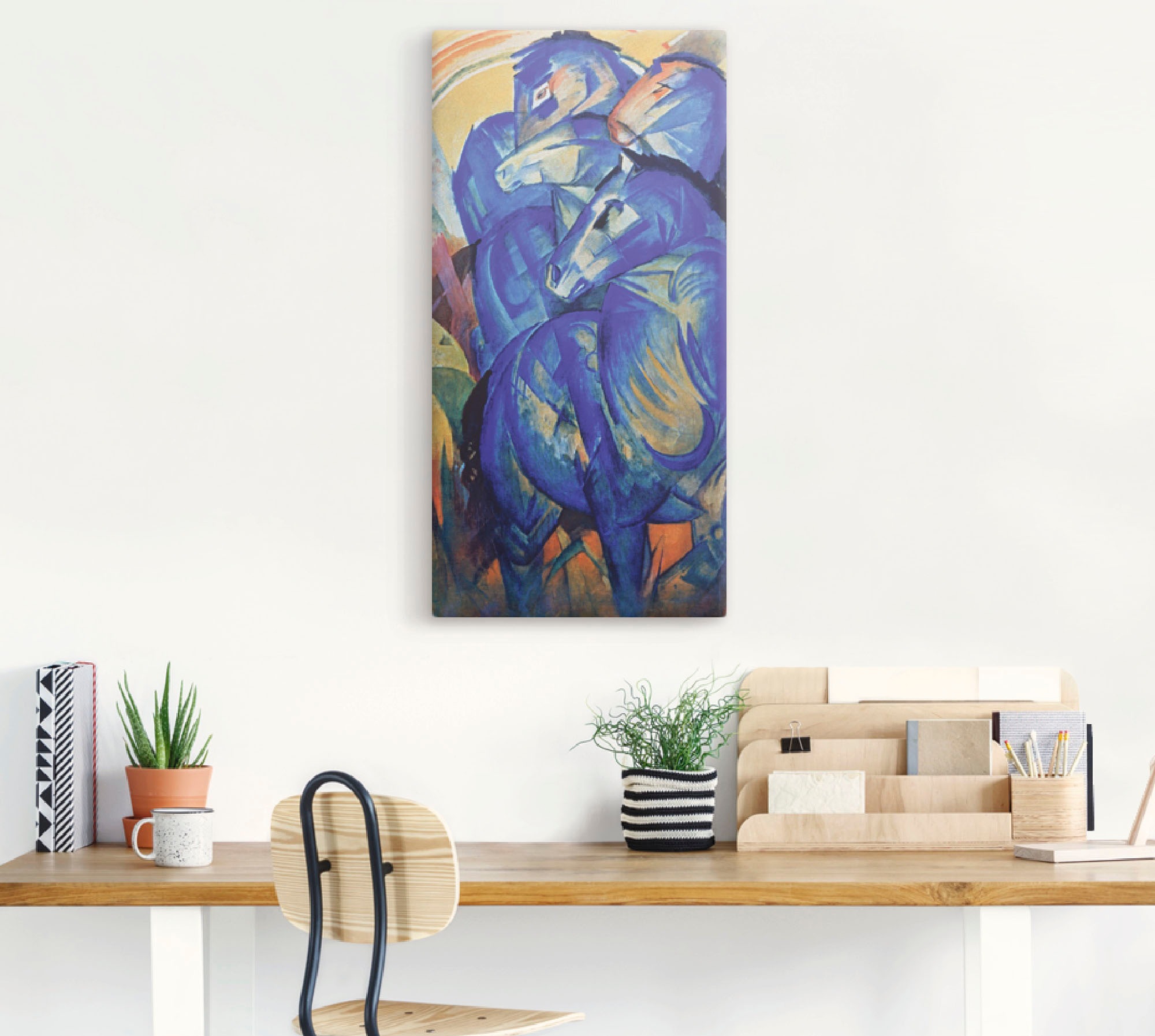 Artland Wandbild "Turm der blauen Pferde. 1913" Haustiere 1 Stk. tlg. als L günstig online kaufen