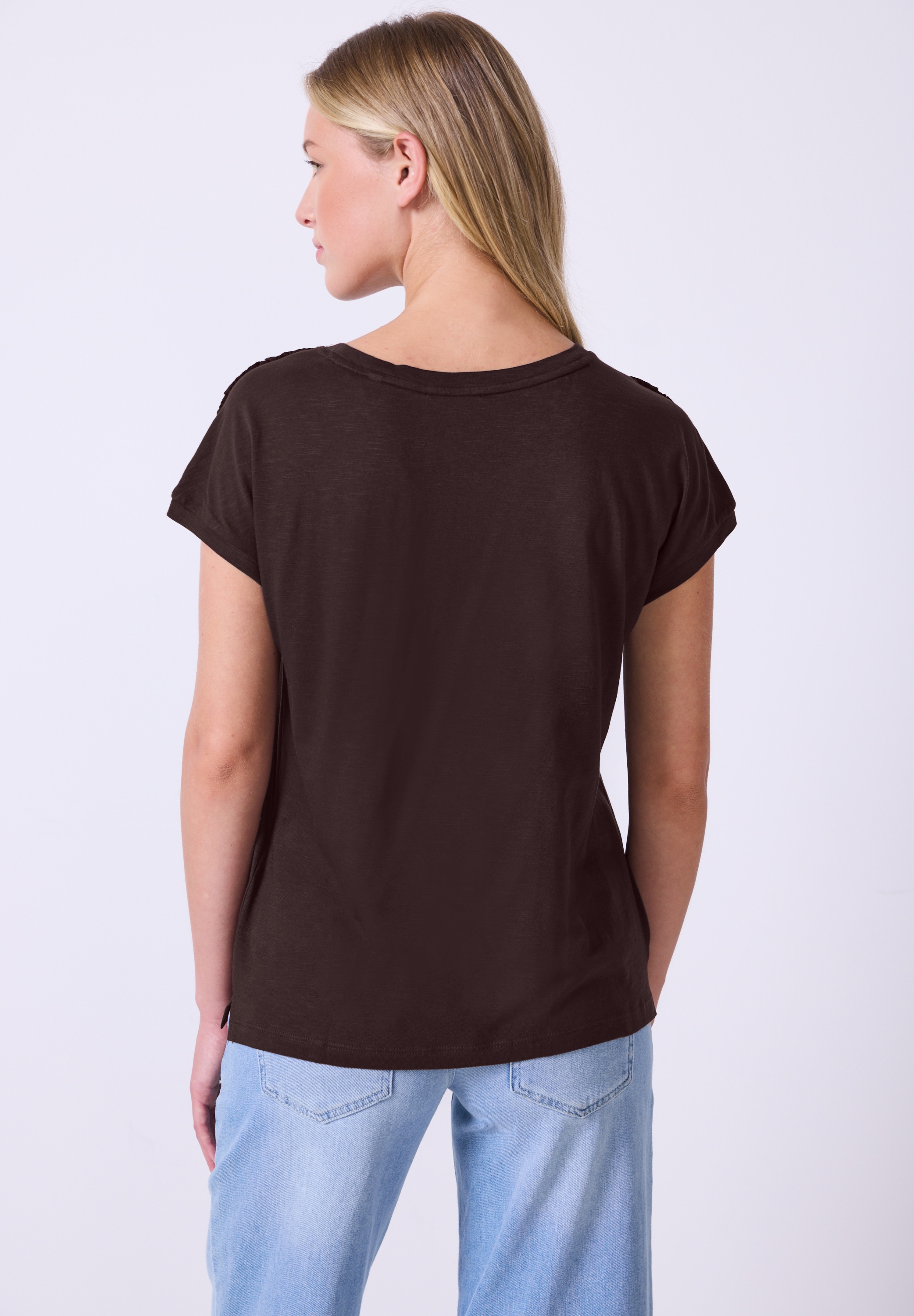 STREET ONE STUDIO T-Shirt, aus elastischem Materialmix