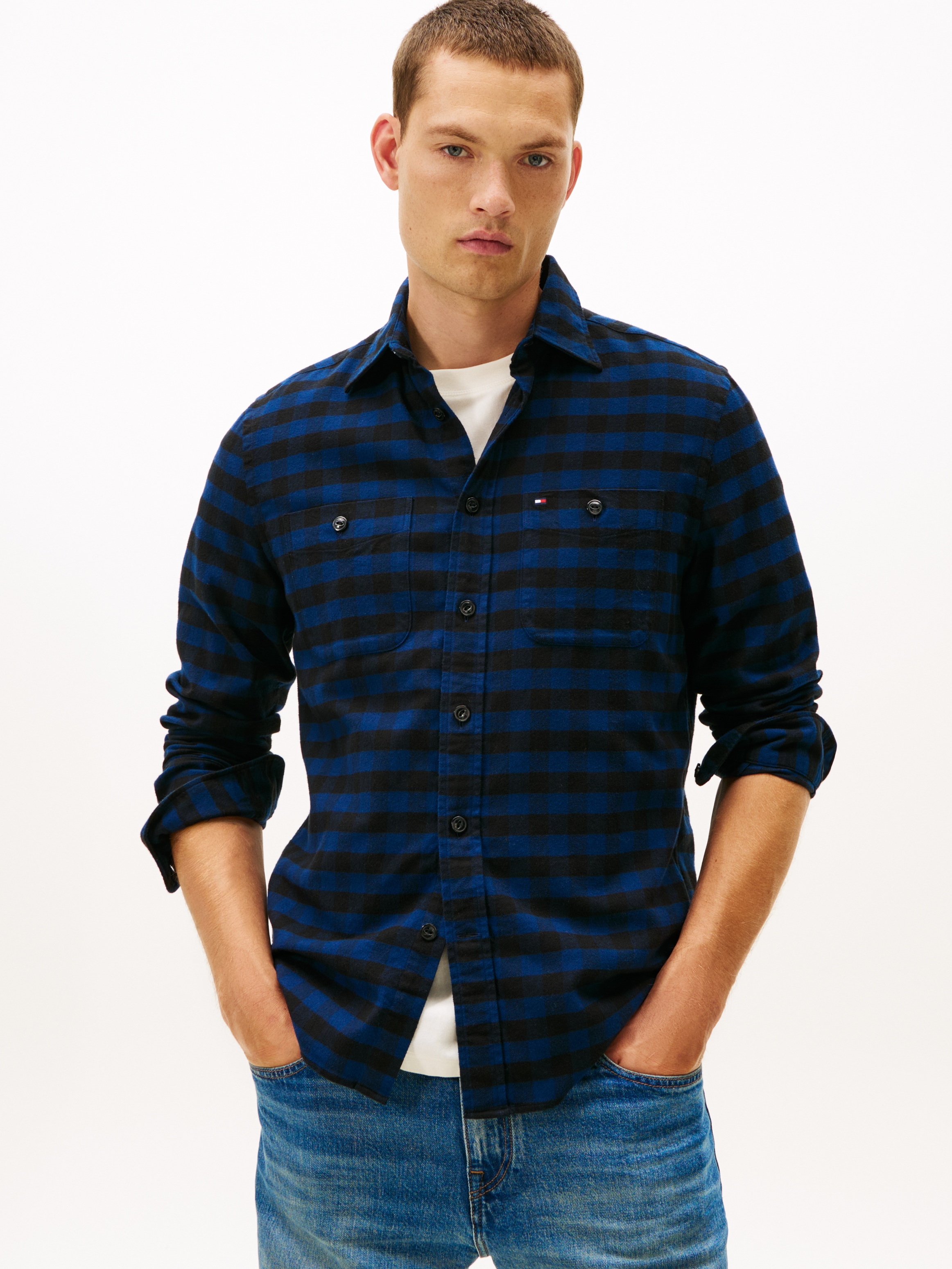 Tommy Hilfiger Langarmhemd "BUFFALO CHECK" regular fit, Kentkragen, kariert günstig online kaufen