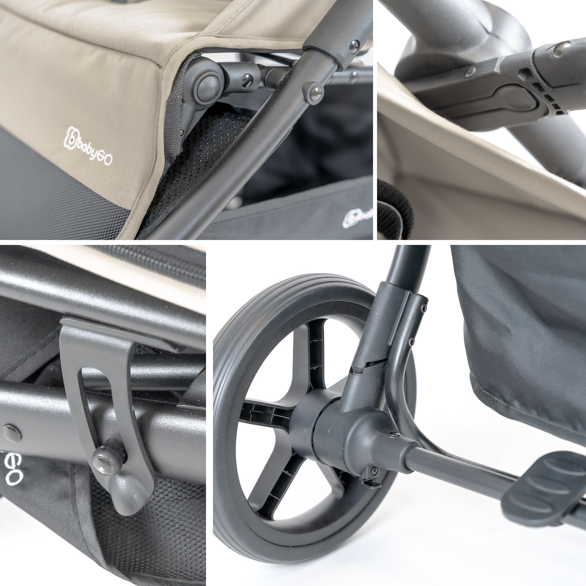 BabyGo Kombi-Kinderwagen »Evolution« 22 kg mit Babywanne, Babyschale, Wickeltasche und Sportsitz