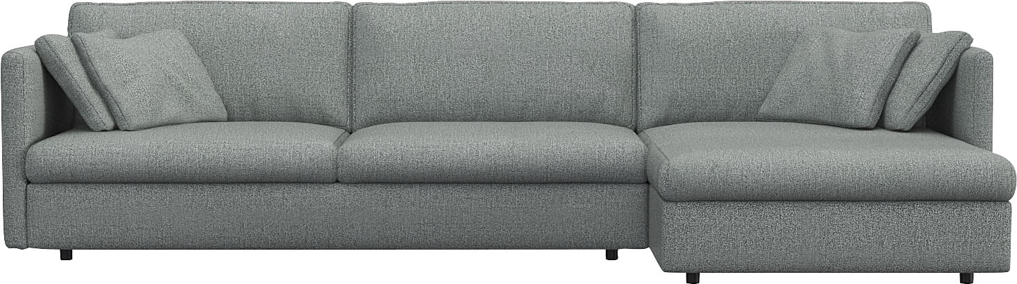 FLEXLUX Ecksofa "Lovane" Weich & anschmiegsam, große Sitztiefe auf Kaltschaum, Dekokissen inkl.