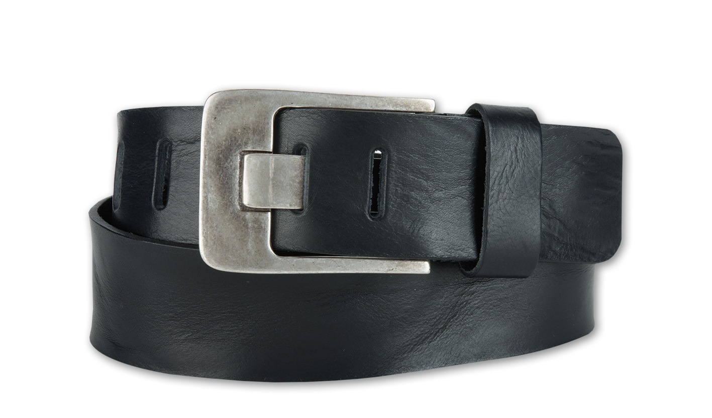 Ledergürtel BERND GÖTZ "Ledergürtel mit extrabreitem Powerlook", Herren, Gr. 100, schwarz, Rindsleder, Gürtel Ledergürtel