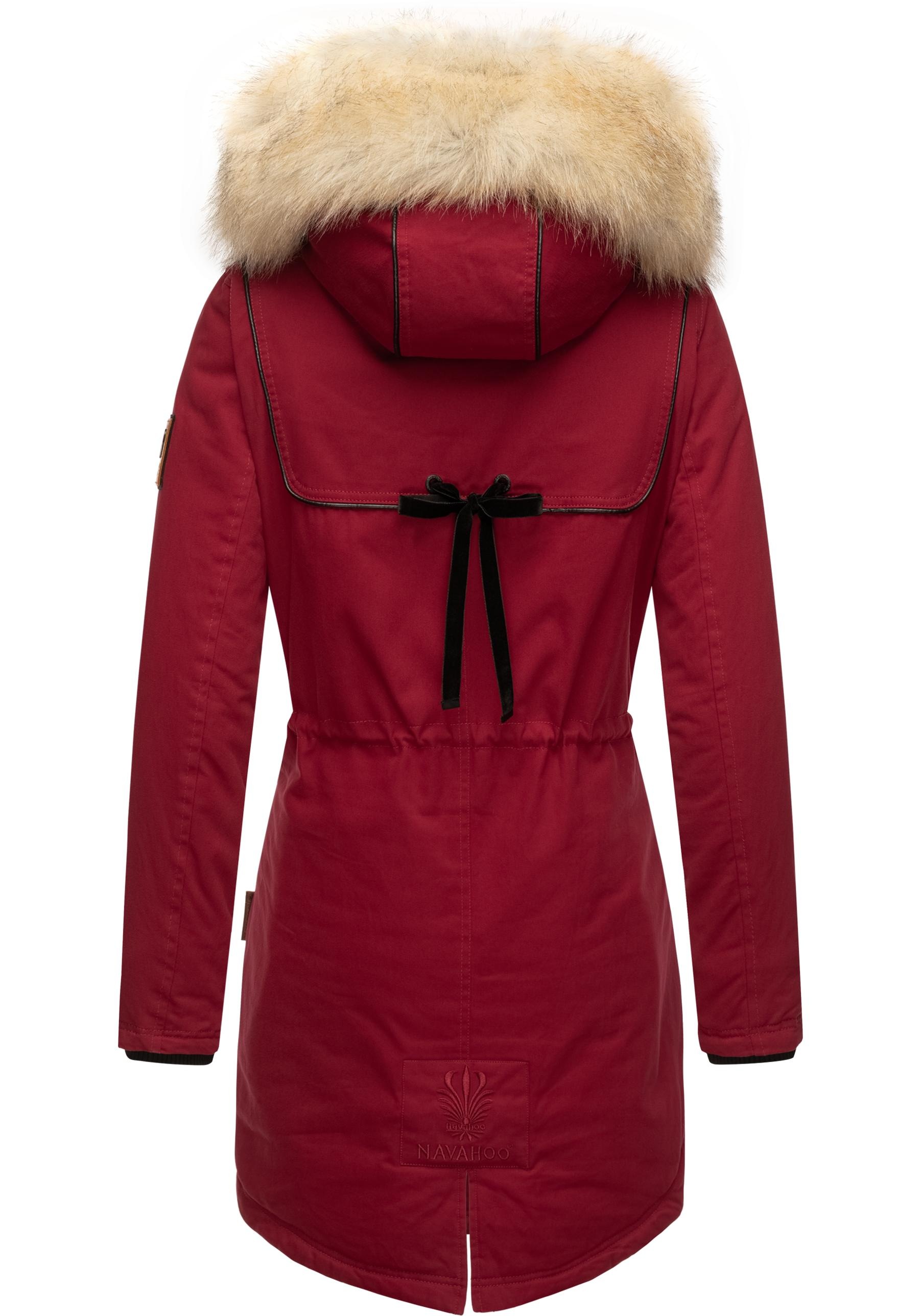 Navahoo Wintermantel »Bombii«, stylischer Damen Winterparka mit Kunstfell-Kapuze