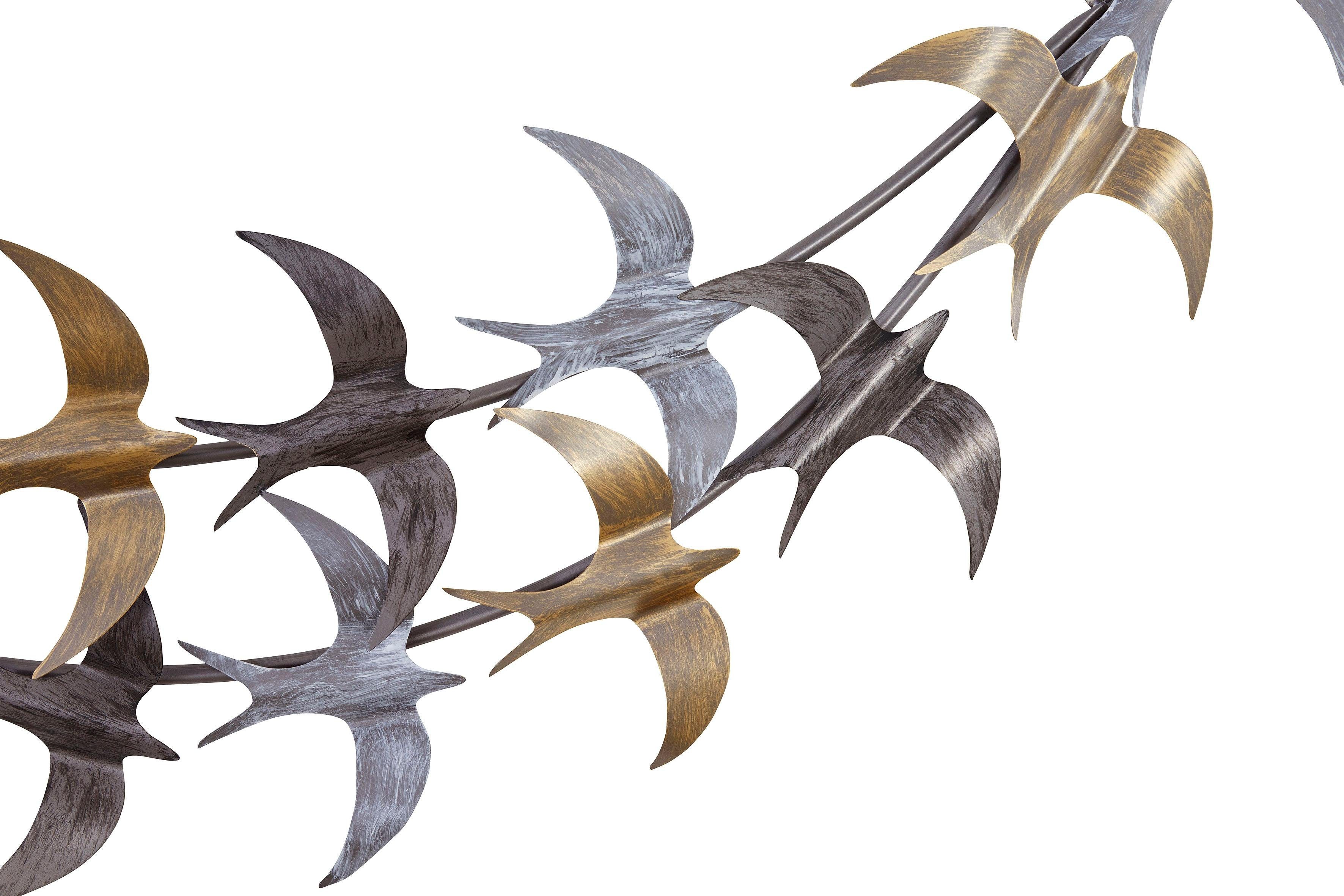 Thumbnail - HOFMANN LIVING AND MORE Wanddekoobjekt aus Metall, metallicfarben, Motiv Vogelschwarm