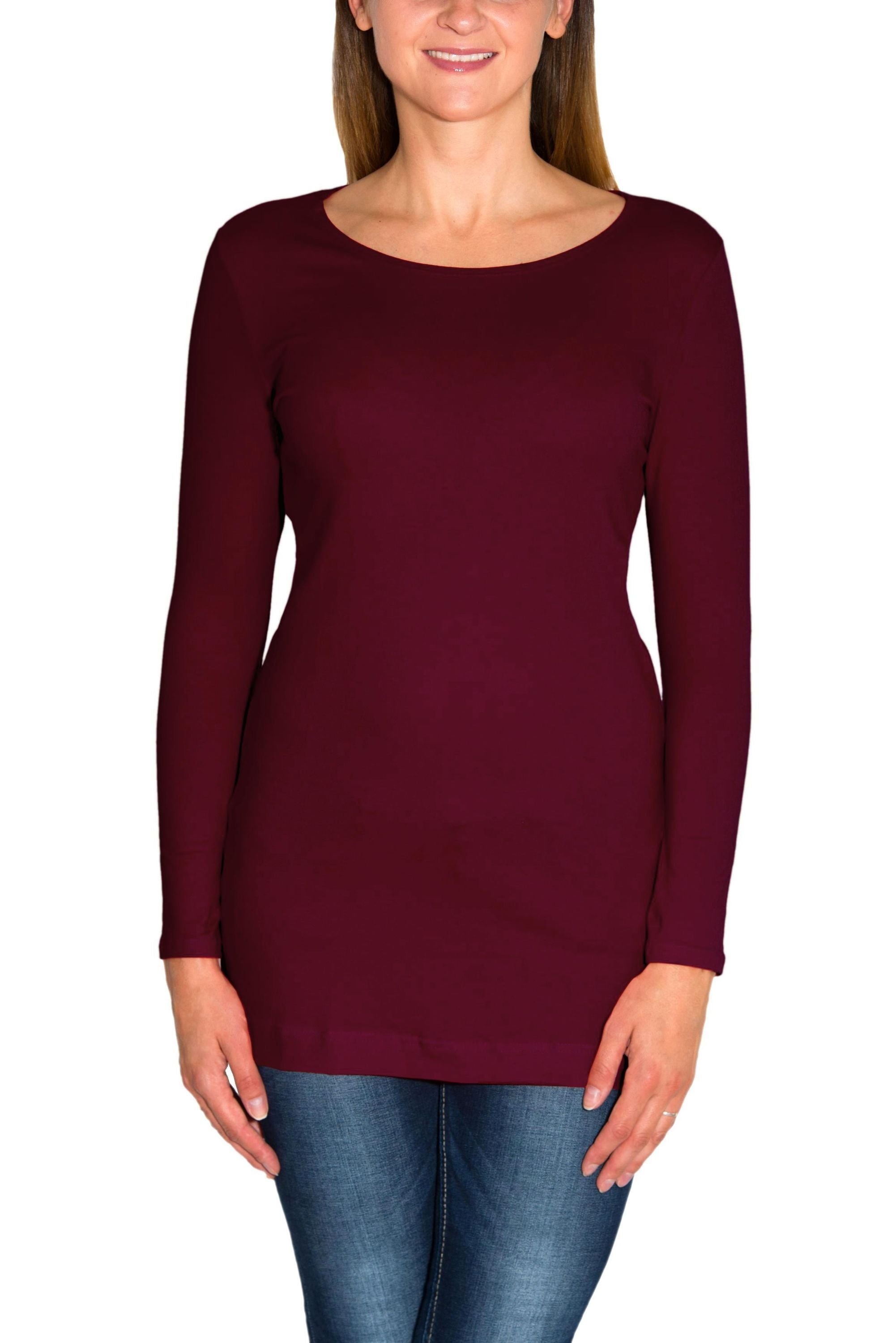 ALKATO Langarmshirt "Damenshirt Alkato Damen Langarm Longshirt Langarmshirt"
