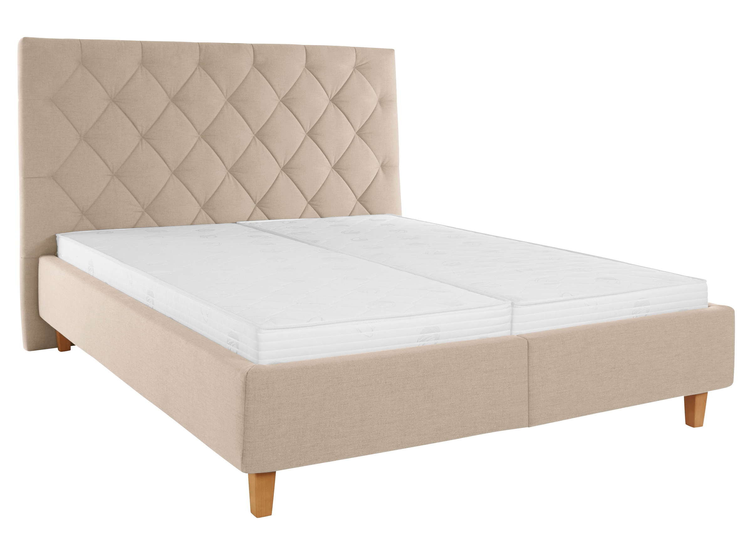 Thumbnail - Home affaire Polsterbett "Sunley 140" Kreuzsteppung, Kopfteilhöhe 142 cm, ohne oder mit Matratze/Lattenrost