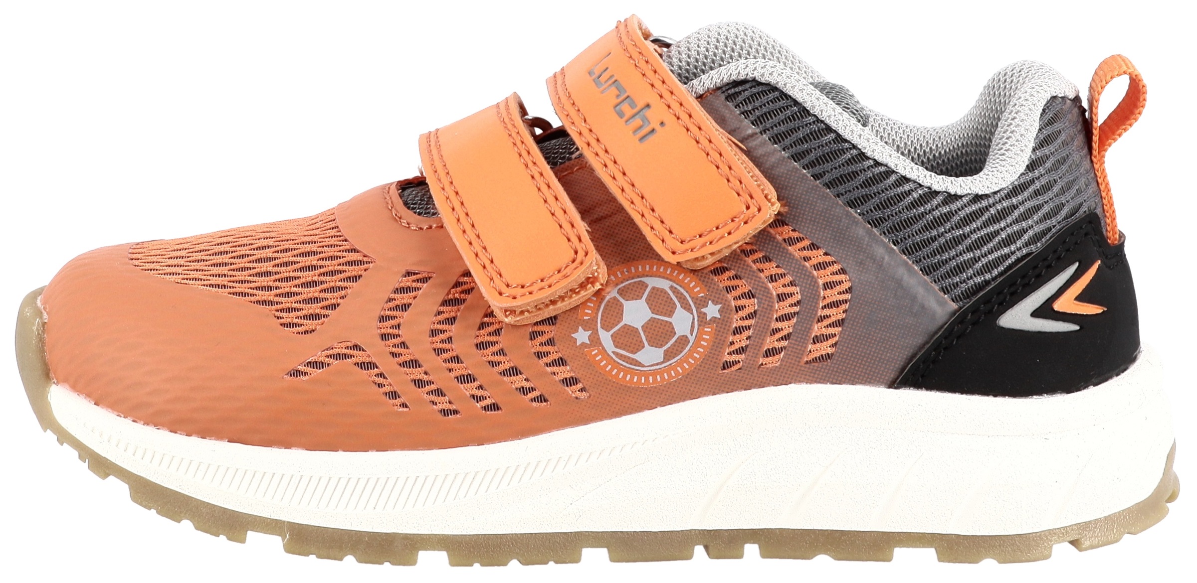 Sneaker LURCHI "Aleks", Mädchen, Gr. 34, orange, multi, Lederimitat, Textil, Schuhe Sneaker, Sportschuh mit Klett, Größenschablone zum Download 3