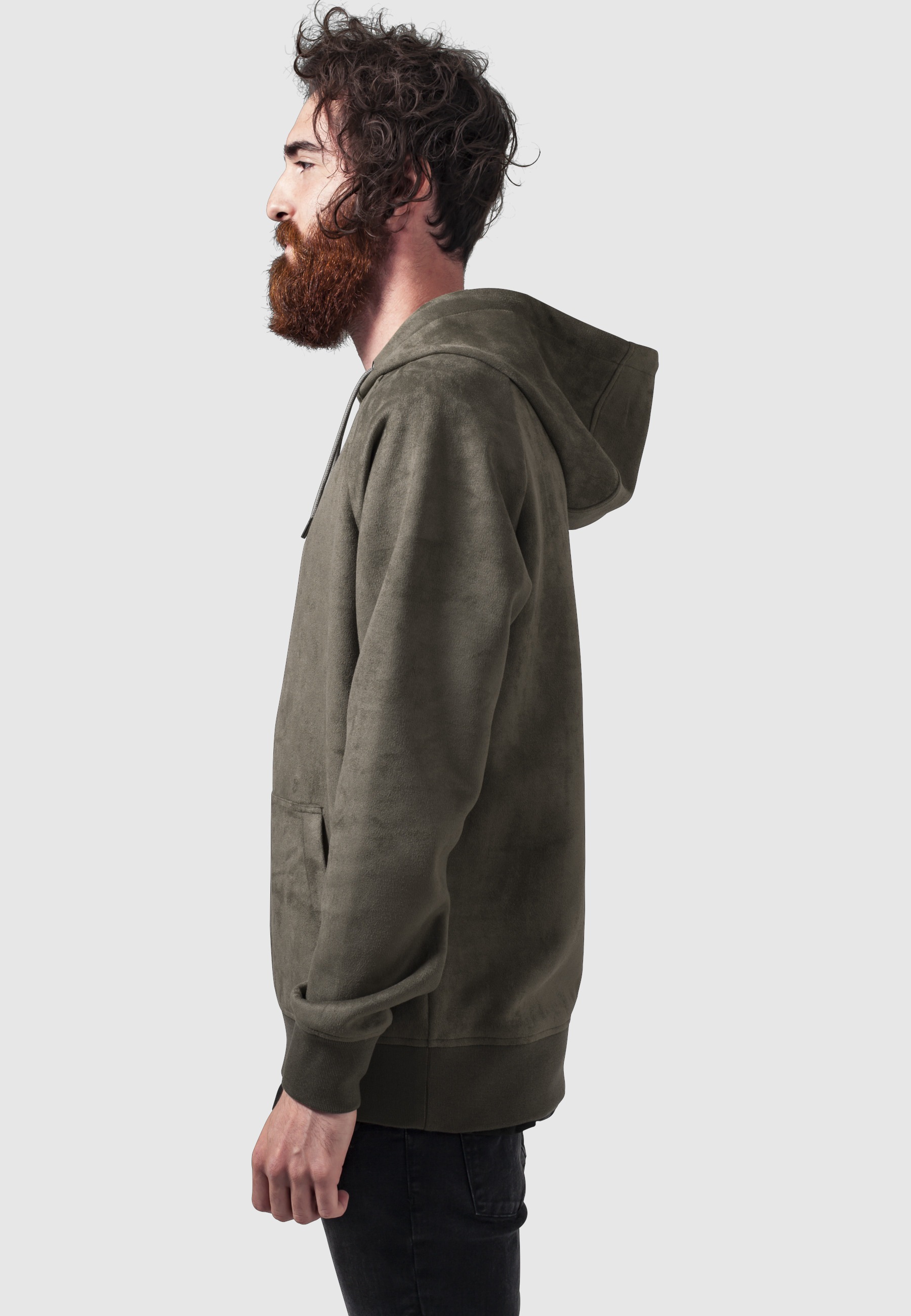 URBAN CLASSICS Sweatshirt »Urban Classics Herren Imitation Suede Hoody«, 1 Stk.
