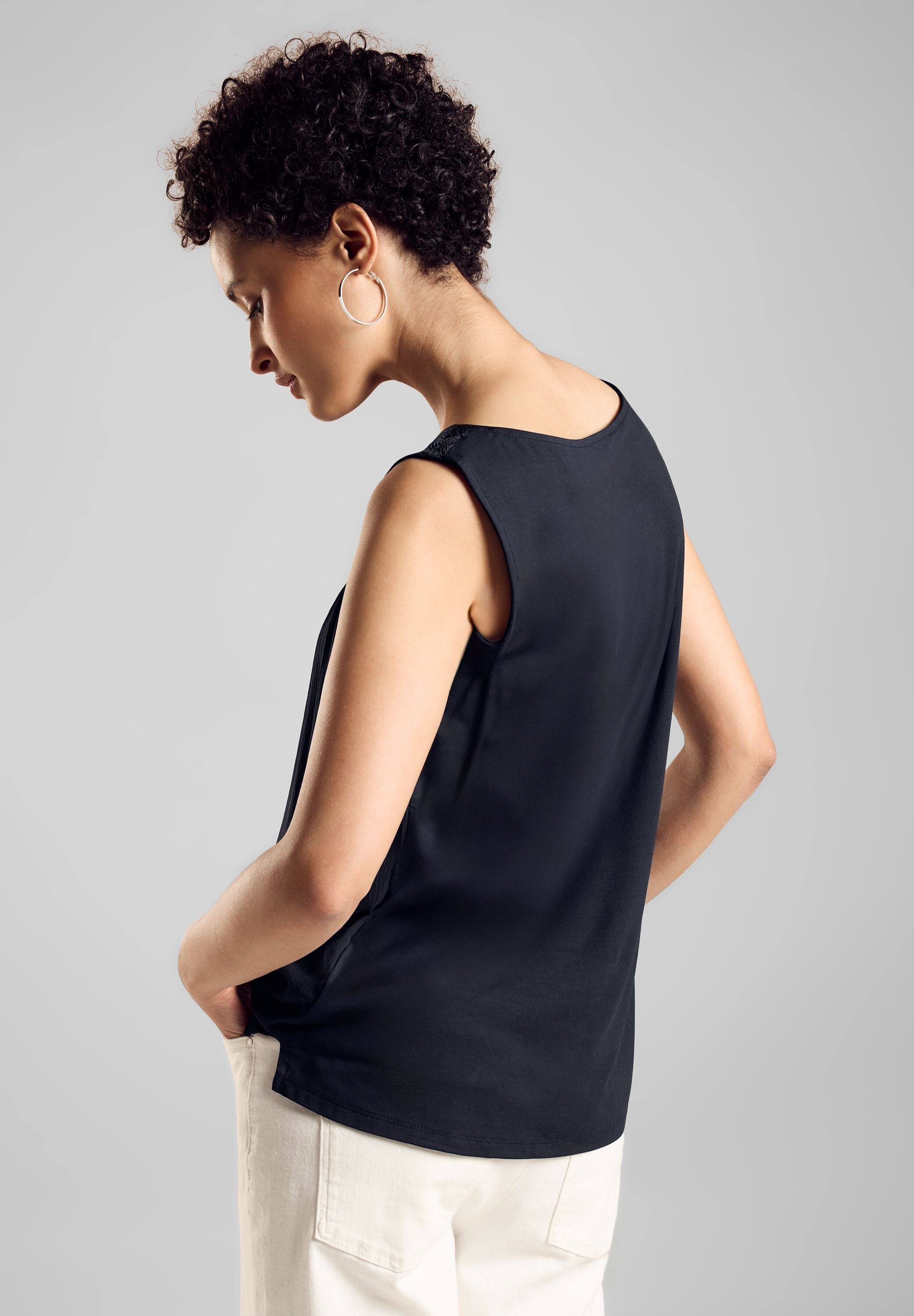 STREET ONE Spitzentop, mit Materialmix günstig online kaufen