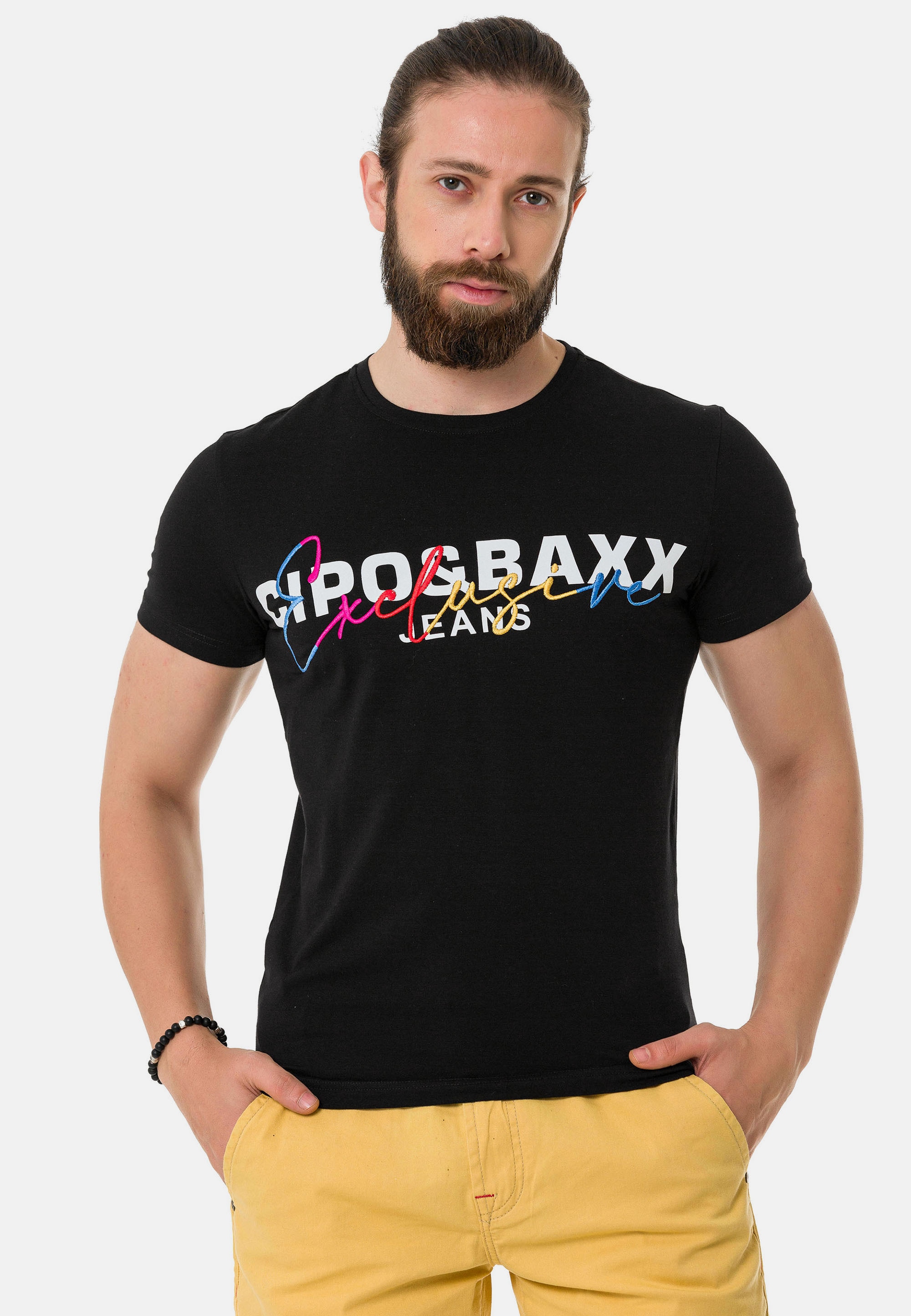 Cipo & Baxx T-Shirt, mit Markenprint