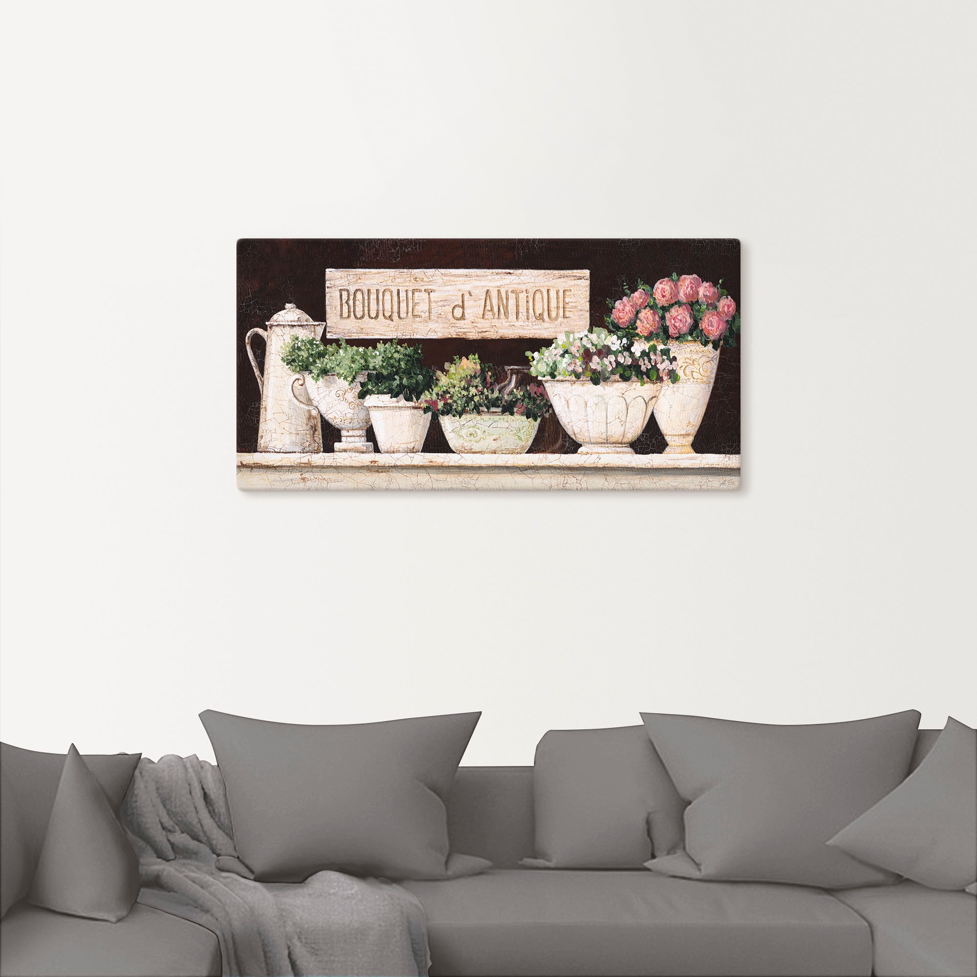 Artland Wandbild "Antike Sträuße" Vasen & Töpfe 1 Stk. tlg. als Alubild, Le günstig online kaufen