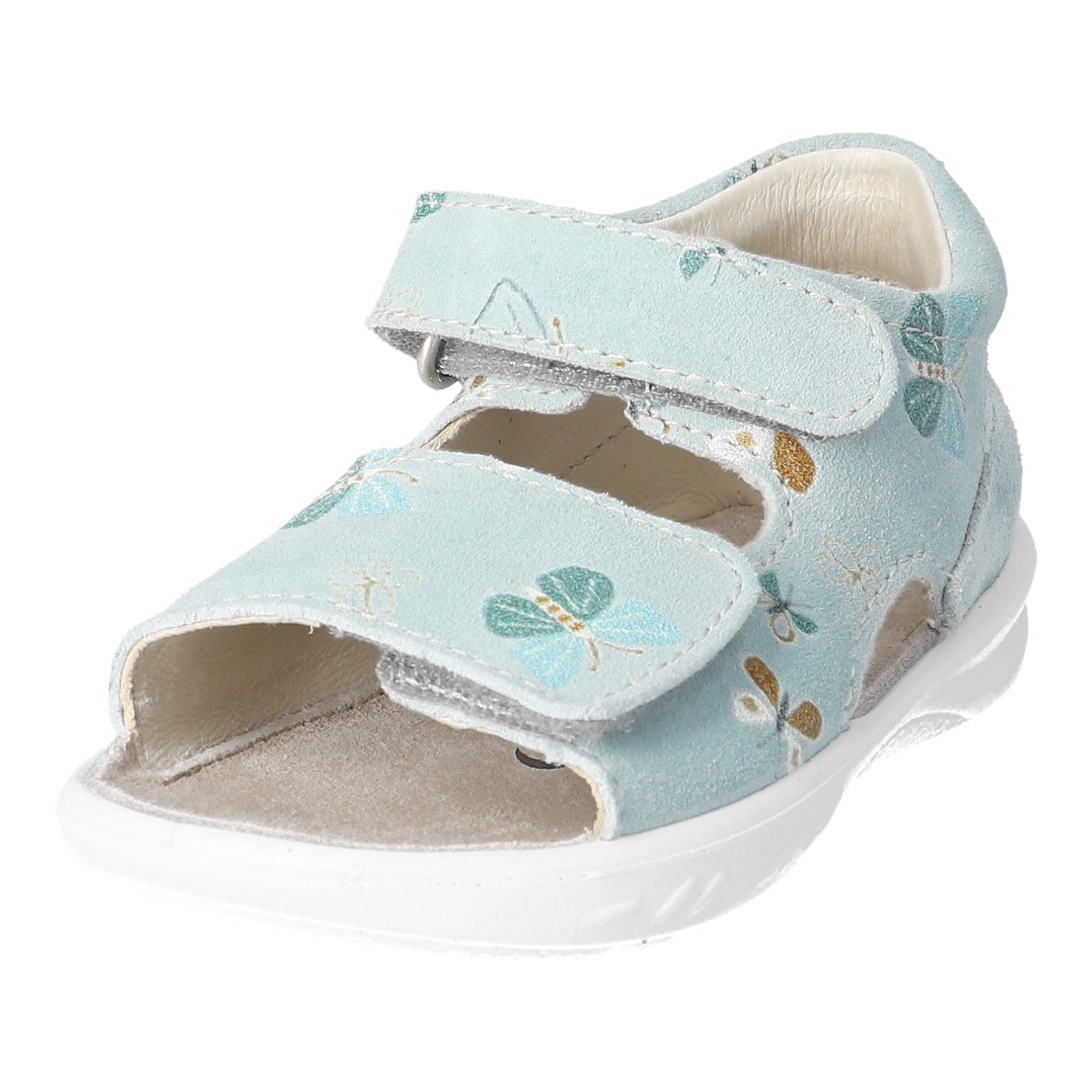 PEPINO by RICOSTA Lauflernschuh »Banu WMS: mittel«  Sandalette mit Klett und Animal Print, Größenschablone zum Download