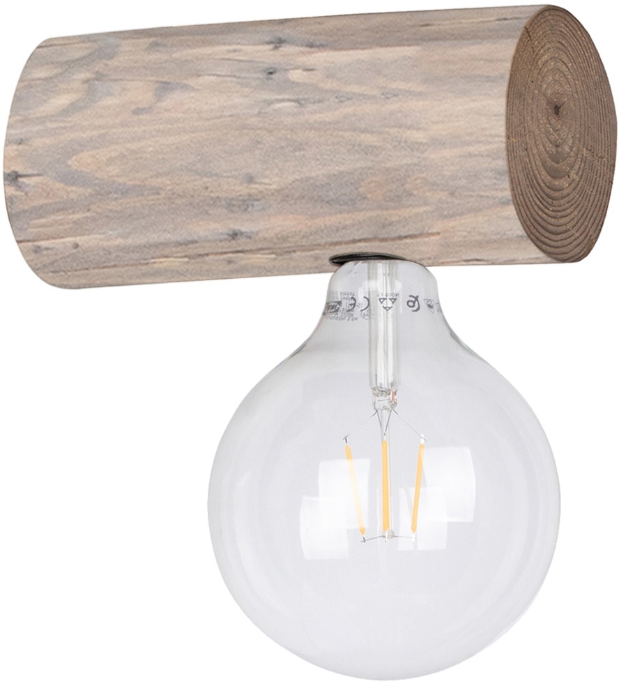 Black Friday SPOT Light Wandleuchte »TRABO SIMPLE«, 1 flammig-flammig,  Holzbalken aus massivem Kiefernholz Ø 8-12 cm,Holz grau gebeizt | BAUR