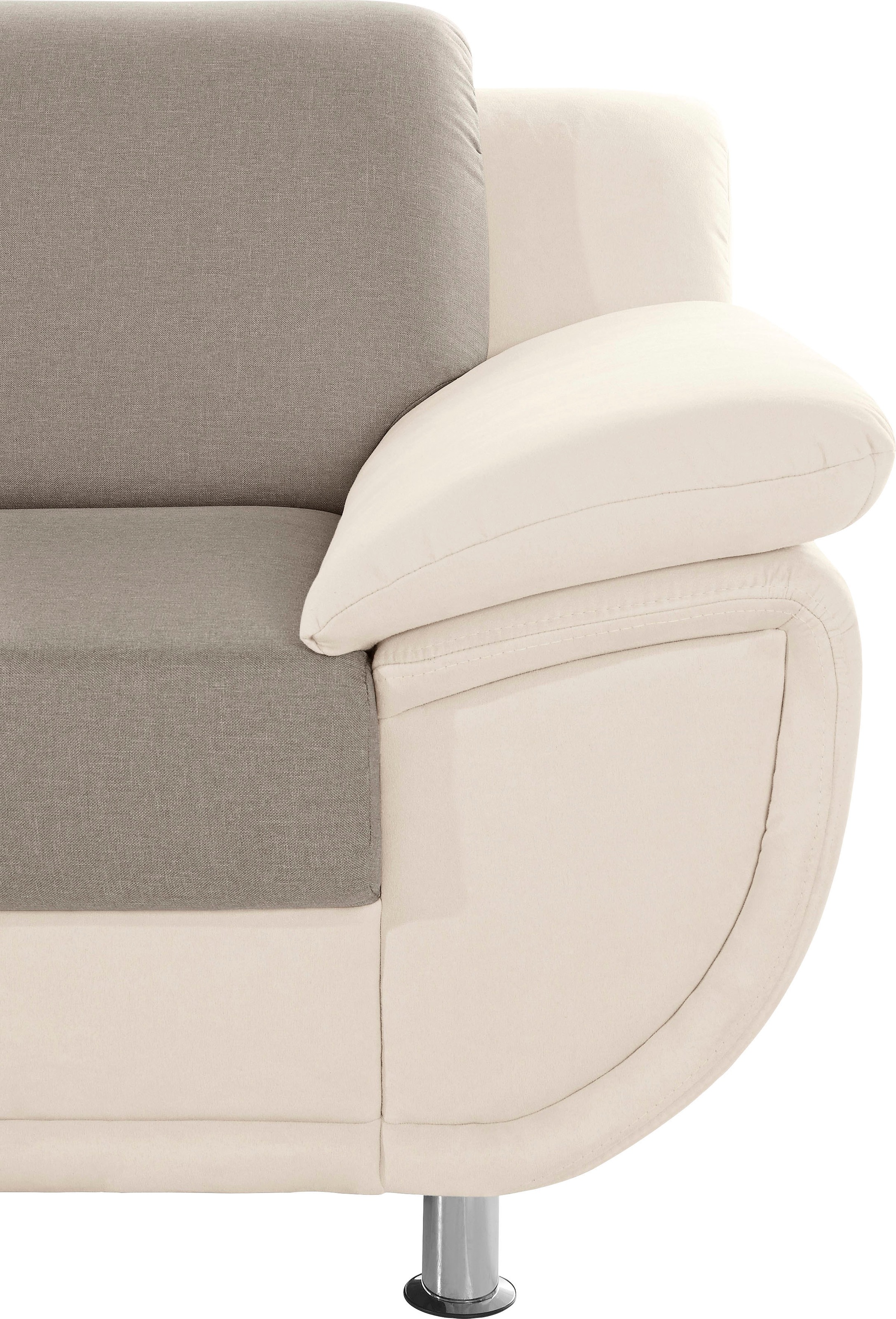 TRENDMANUFAKTUR Ecksofa »Rondo 3, zeitlos und modern, im Materialmix, L-Form«, wahlweise Federkern für hohen Sitzkomfort, wahlweise Bettfunktion