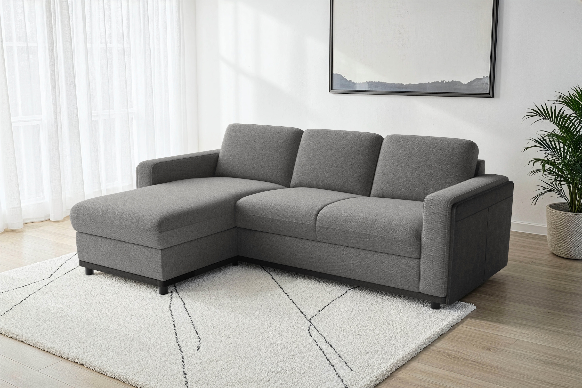 sit&more Ecksofa "Cordoba" wahlweise mit Schlaffunktion und Bettkasten oder Stauraum