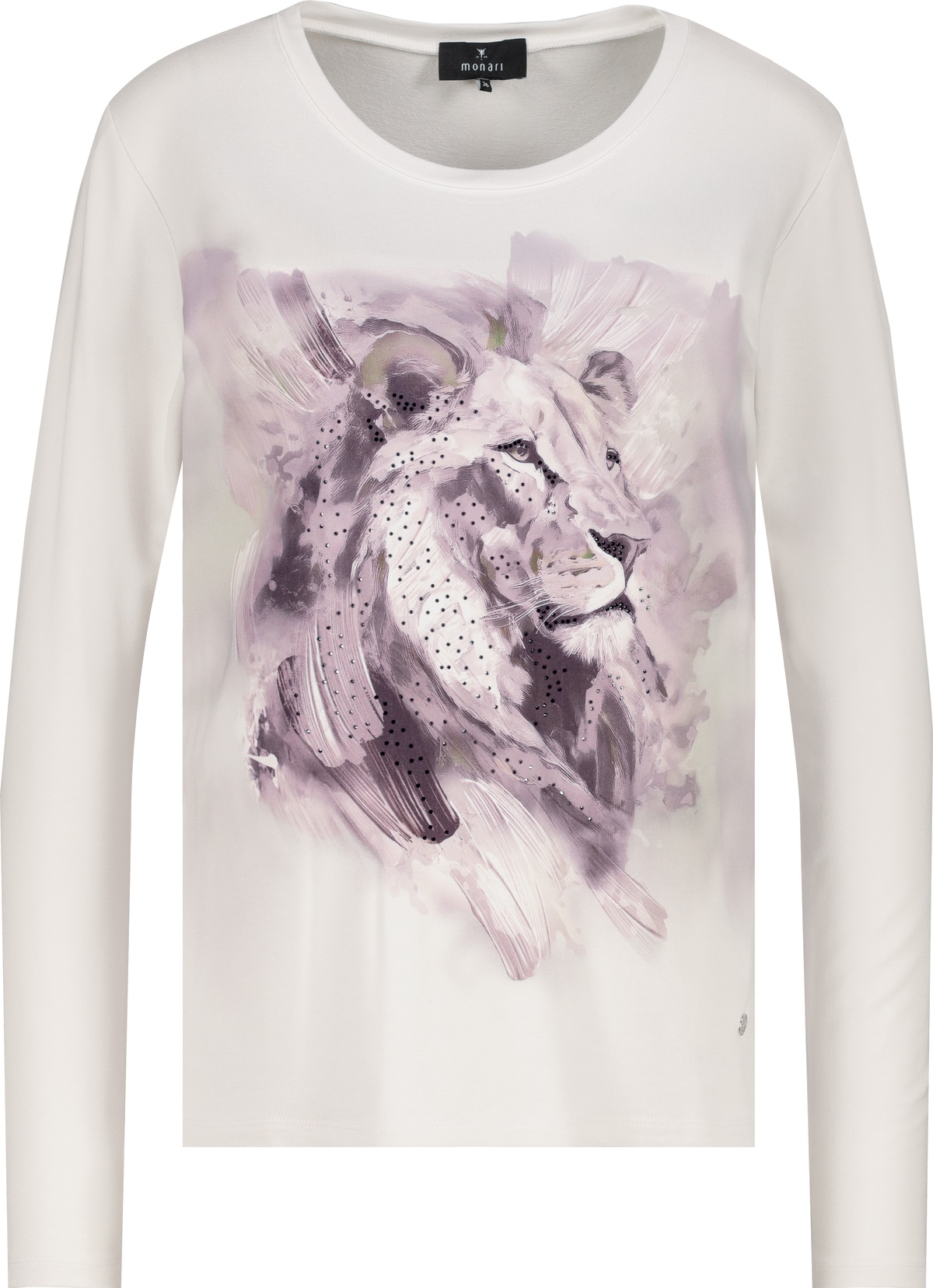 Monari Langarmshirt »Shirt Löwe geschmückt«, Mit Rundhalsausschnitt