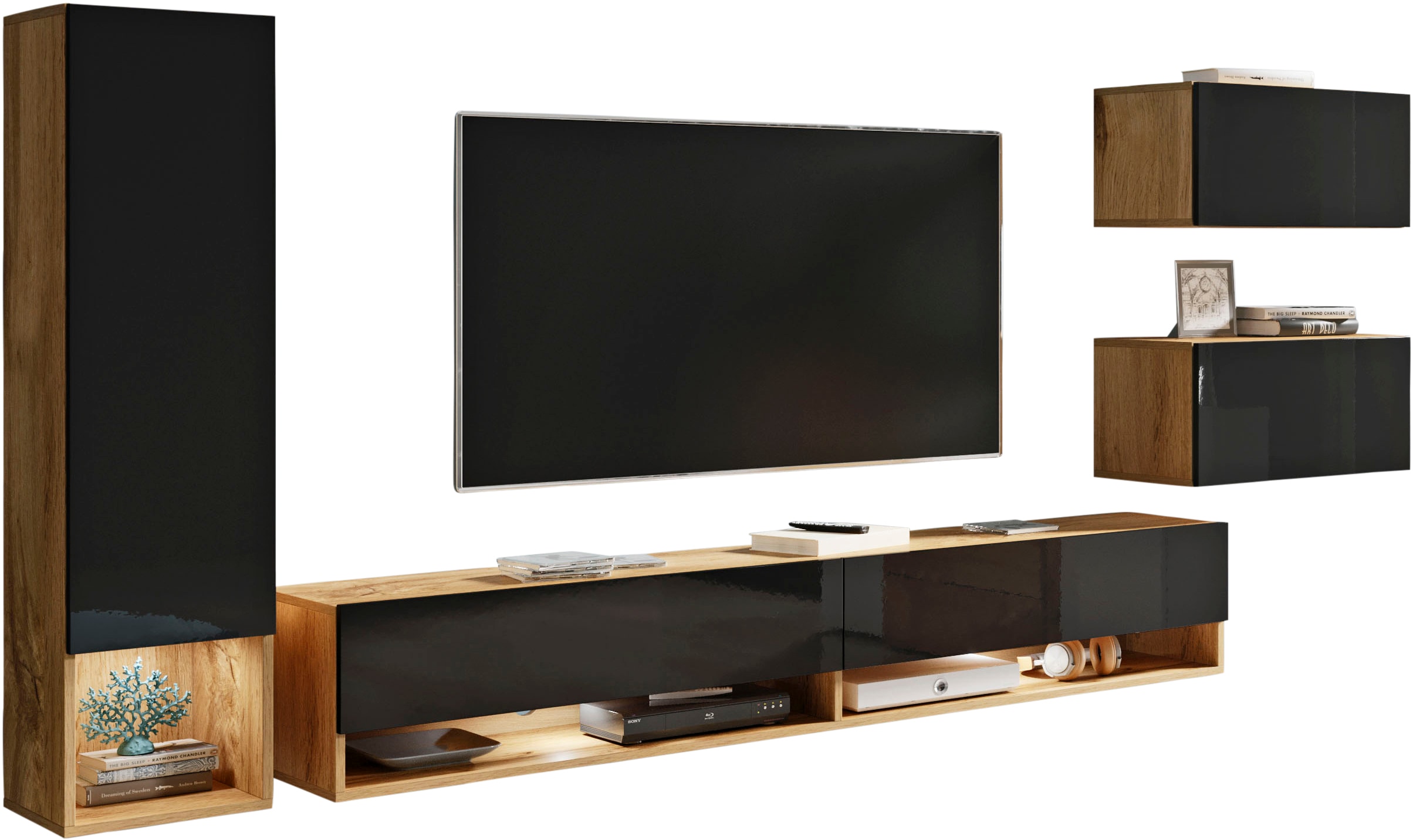 Home affaire Wohnwand "Amadeo" Set, 4 Stk. tlg.
