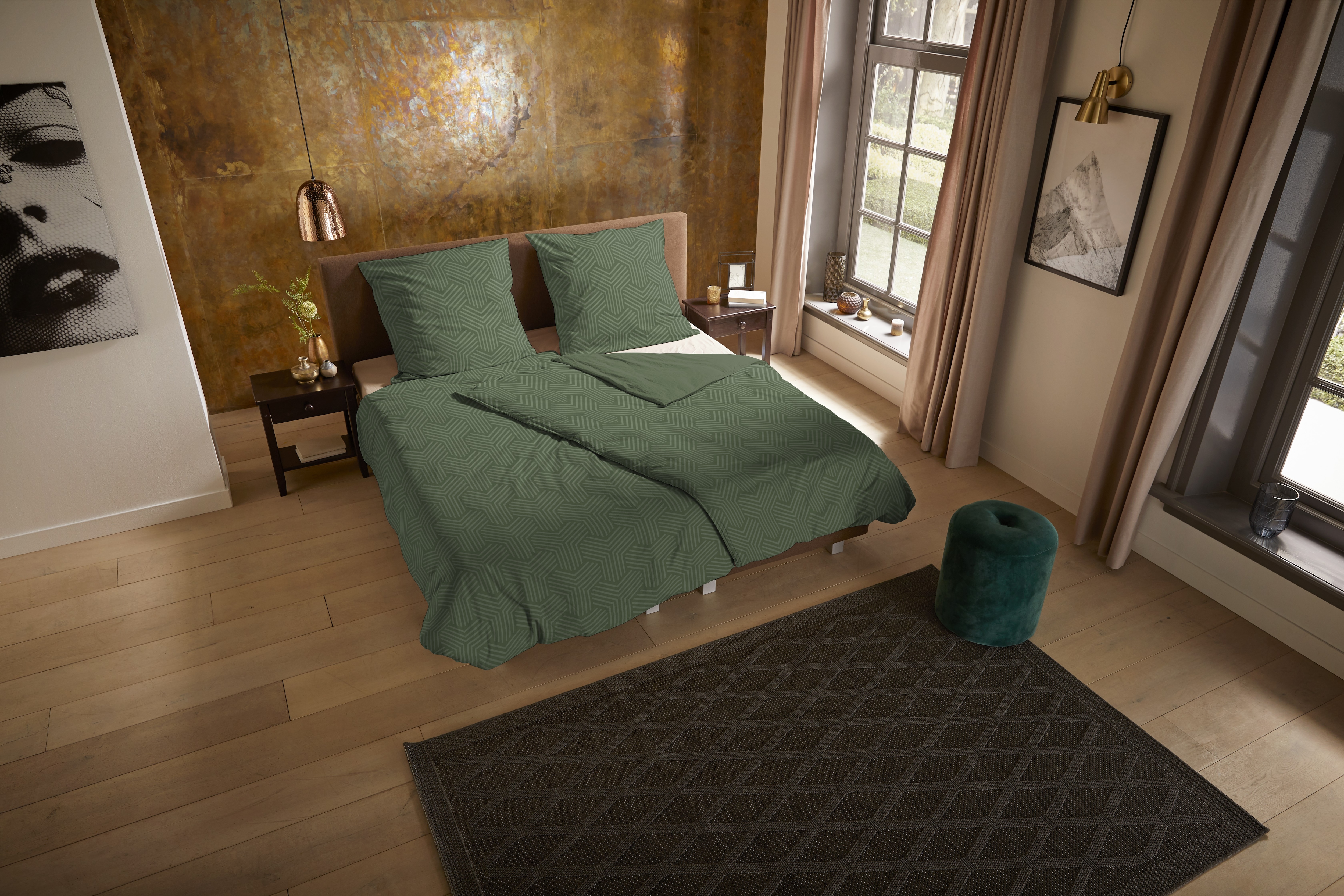 PURE luxury collection Wendebettwäsche "Groningen" 3 Mikrofaser, Pflegeleicht, Reißverschluss, Wende, 3D, uni muster, weich