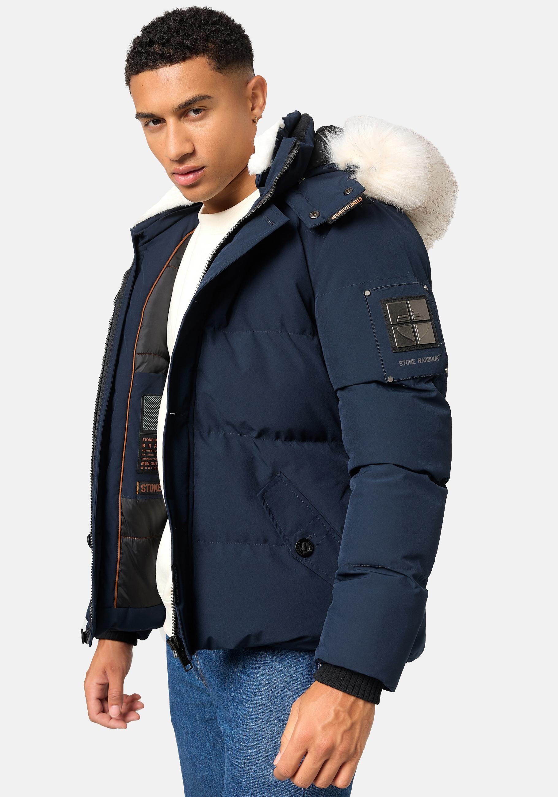 Stone Harbour Winterjacke »Halvaar«, mit Kapuze, stylischer Winterparka mit abnehmbarer Kapuze