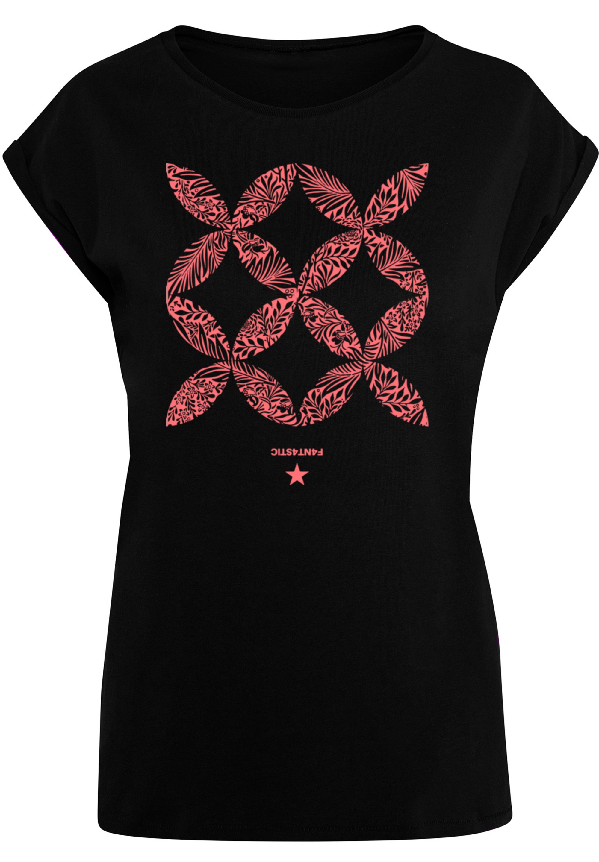 F4NT4STIC T-Shirt »Blumenmuster Coral«, Print