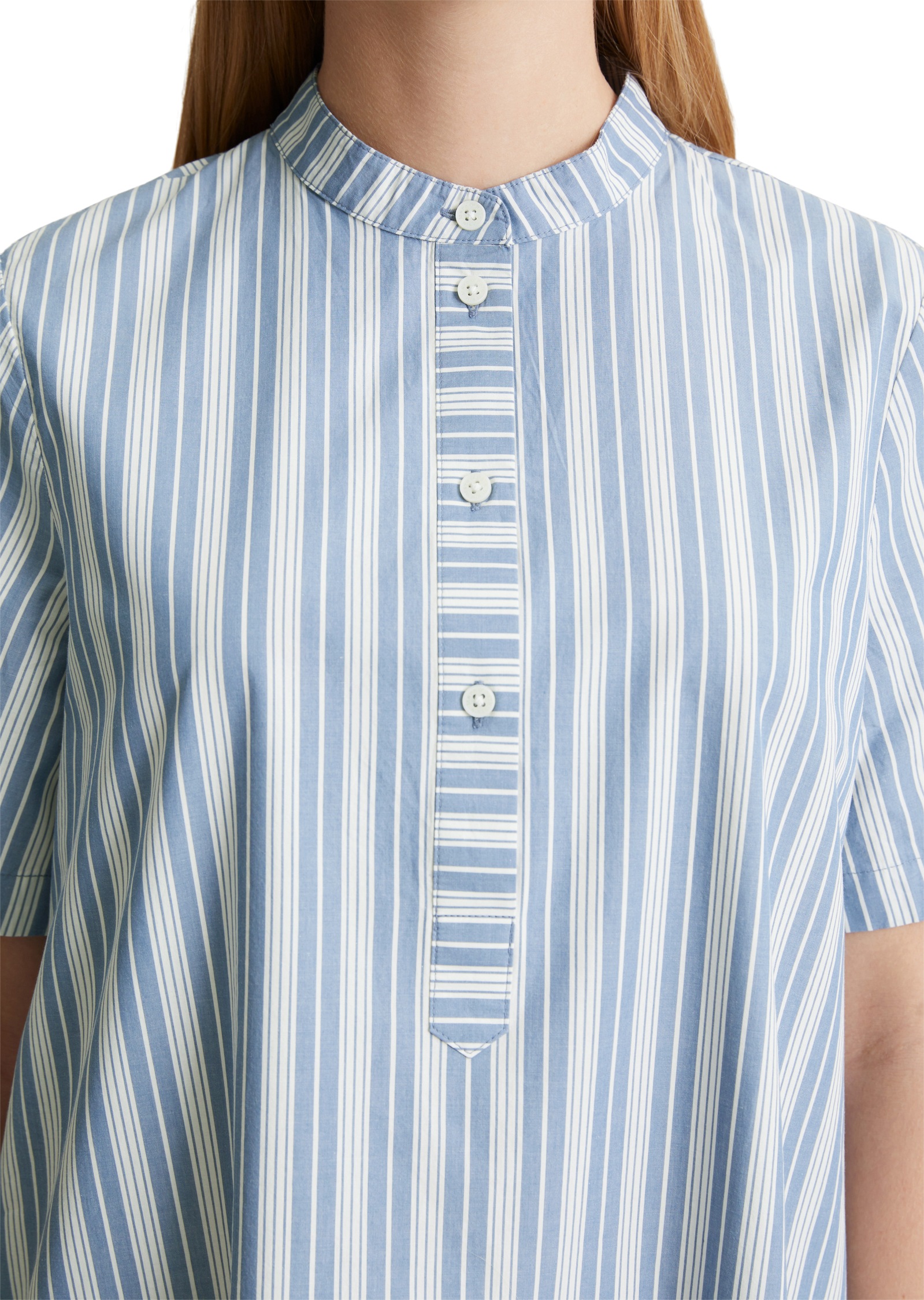 Thumbnail - Marc OPolo DENIM Hemdblusenkleid Seitennahttaschen gestreift, A-Shape