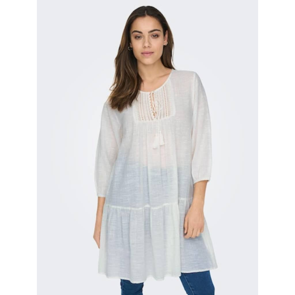 ONLY Tunikakleid »ONLVINNIE LIFE 3/4 LACE TUNIC WVN NOOS«, als Minikleid oder Tunikabluse tragbar