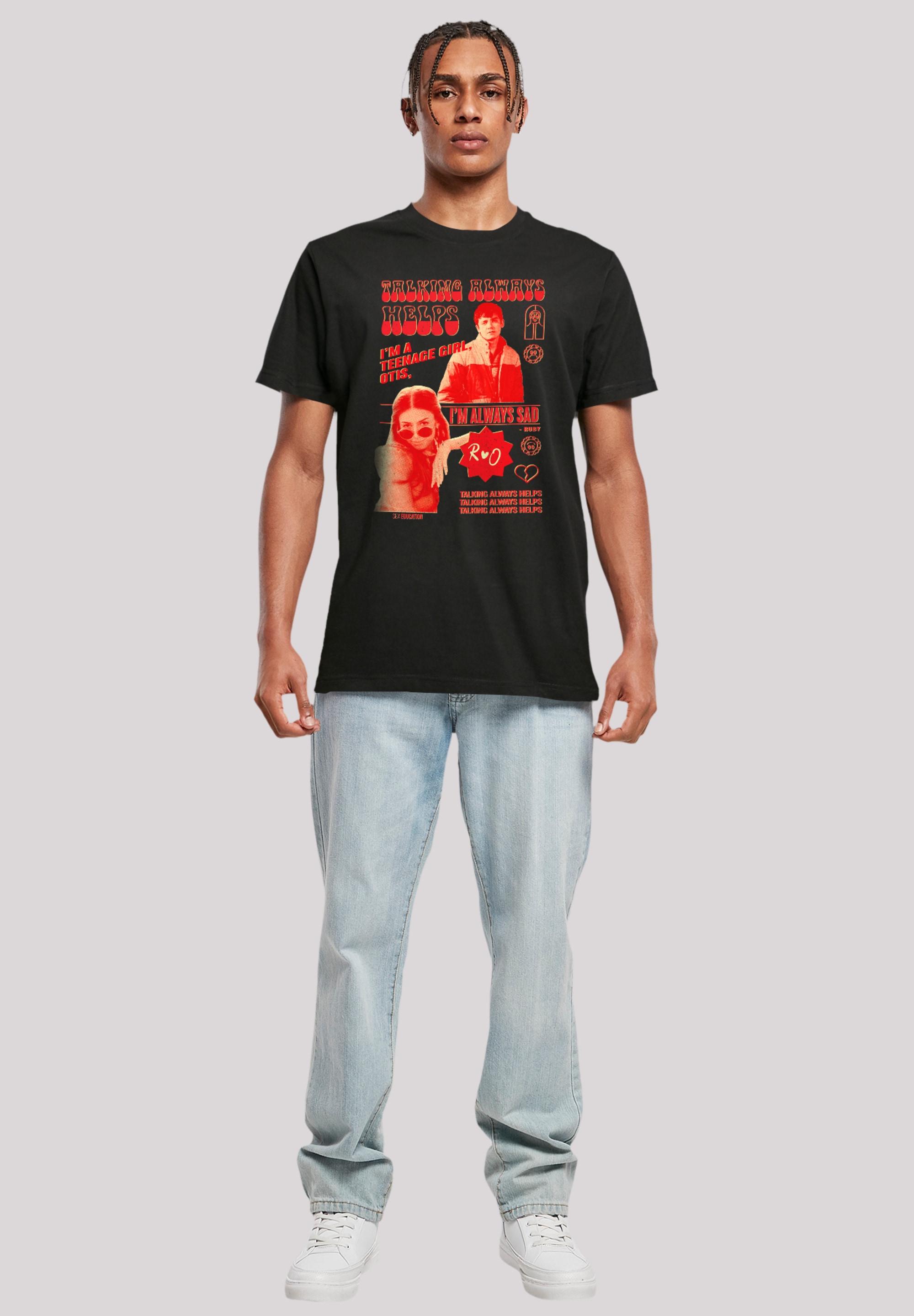 F4NT4STIC T-Shirt »Sex Education Otis Talking Helps Netflix TV Series«, Premium Qualität