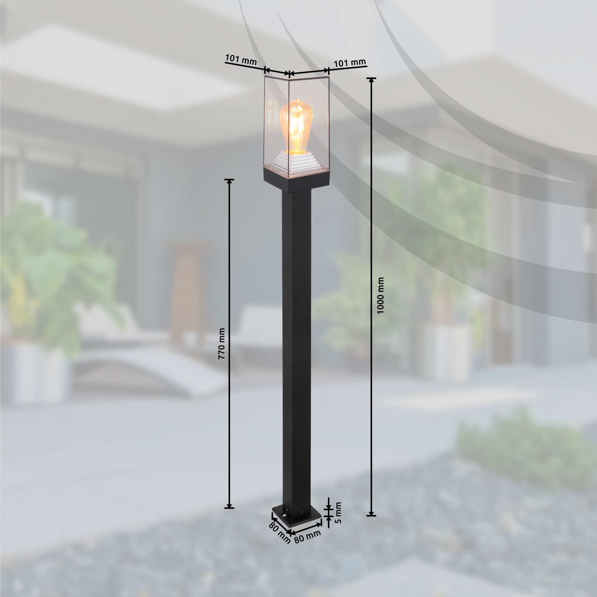 GLOBO LIGHTING Außen-Stehlampe »GABBA« E27 1 Stk. Außenleuchte für Garten & Terrasse modern