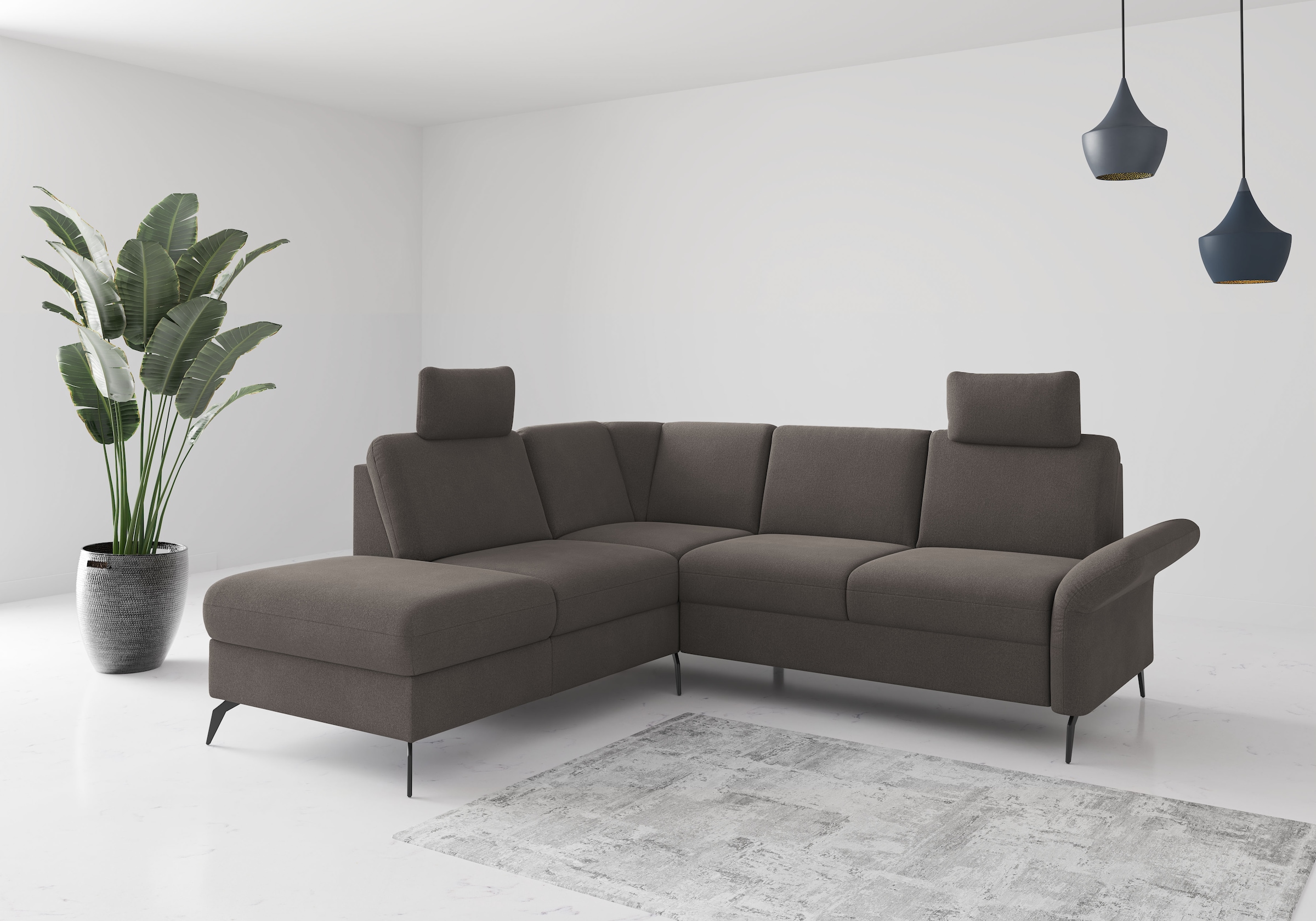 OTTO home Ecksofa "Rochelle" wahlweise mit Schlaffunktion, Bettkasten und Armteilverstellung