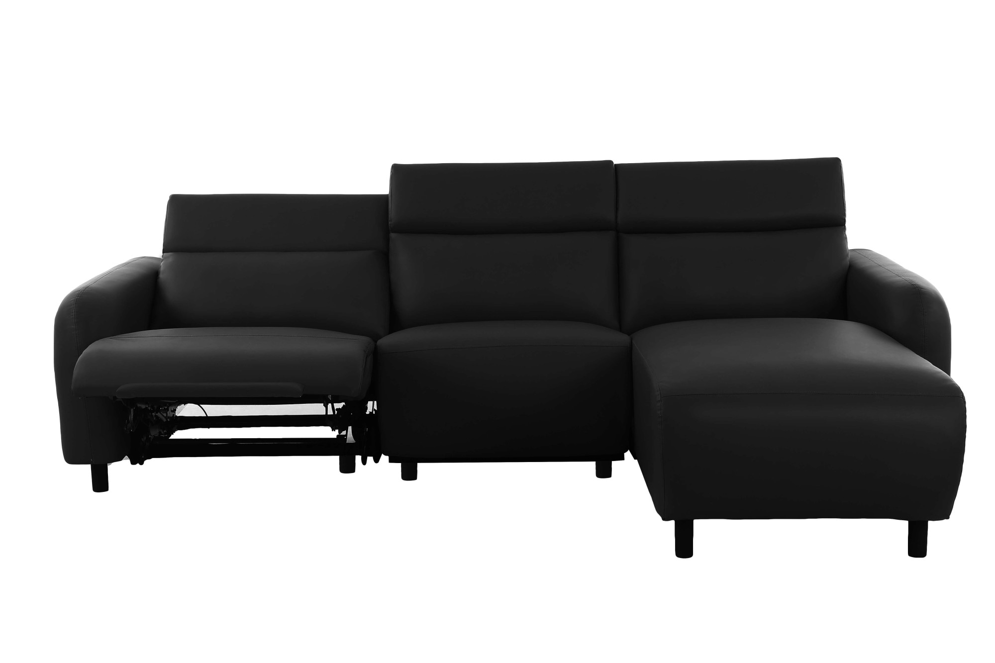 Home affaire Ecksofa »SKAANE Kunstleder, L-Form, 274 cm, manuelle u. elektrische Funktion,«, rundes Design, Kopfteilverstellung, Federkernpolsterung