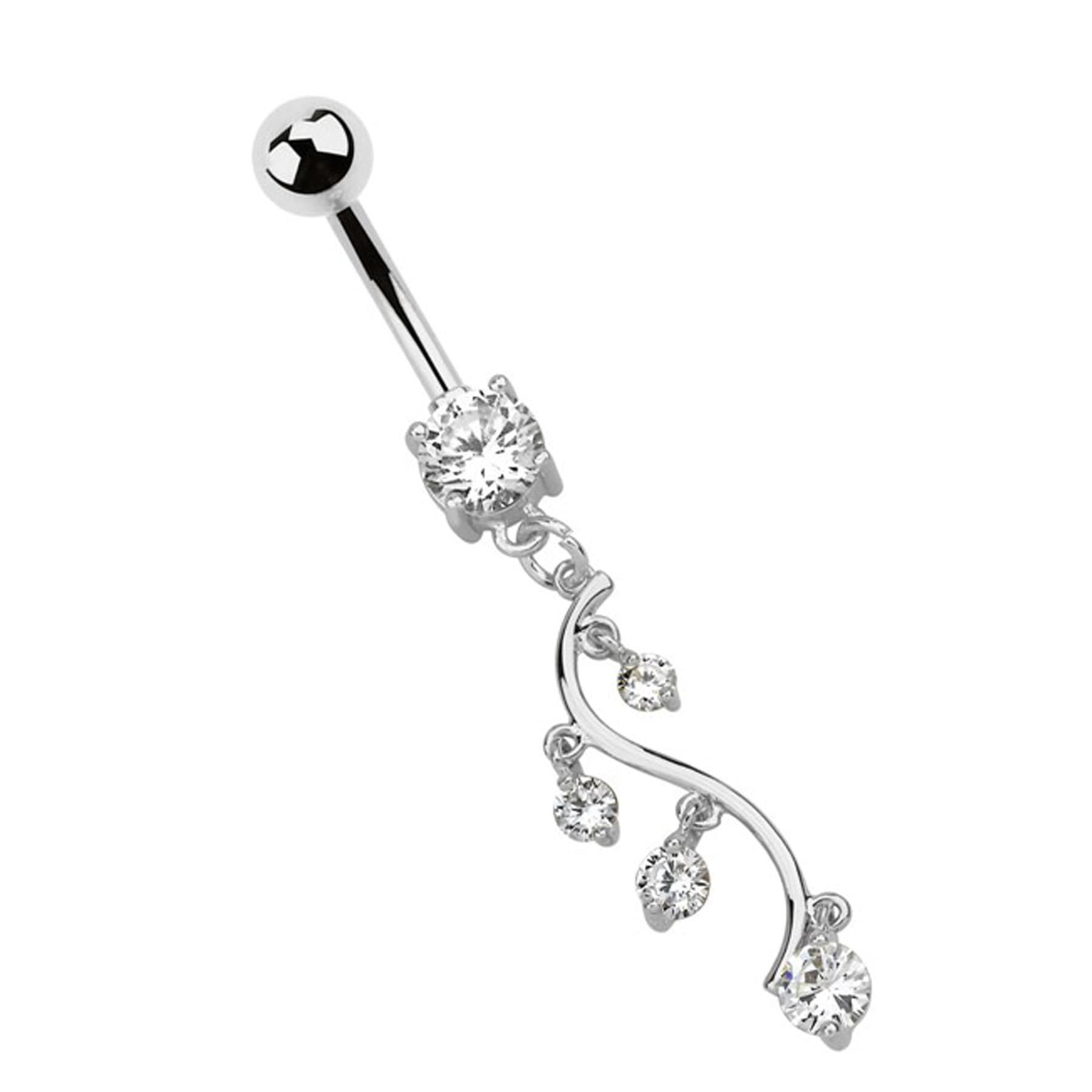 Bauchnabelpiercing »Piercing  Bauchnabelpiercing«, Mit 7 mm gefasstem Stein und Anhänger