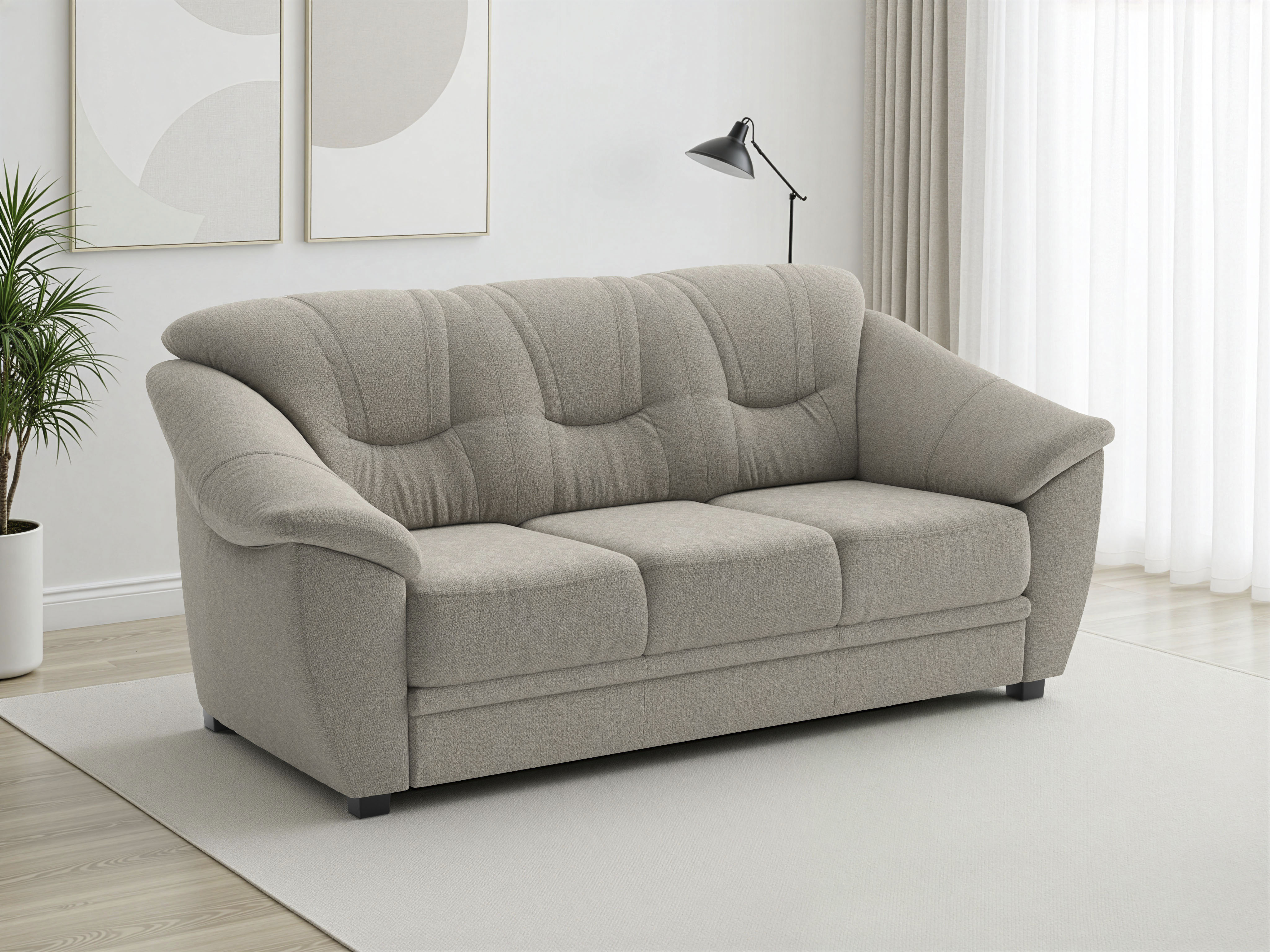 sit&more 3-Sitzer "Savona, B: 198 cm, Federkern, Komfortsitzhöhe 46 cm" optional Schlaffunktion, Liegefläche 190x137cm, Stoff- & Lederauswahl