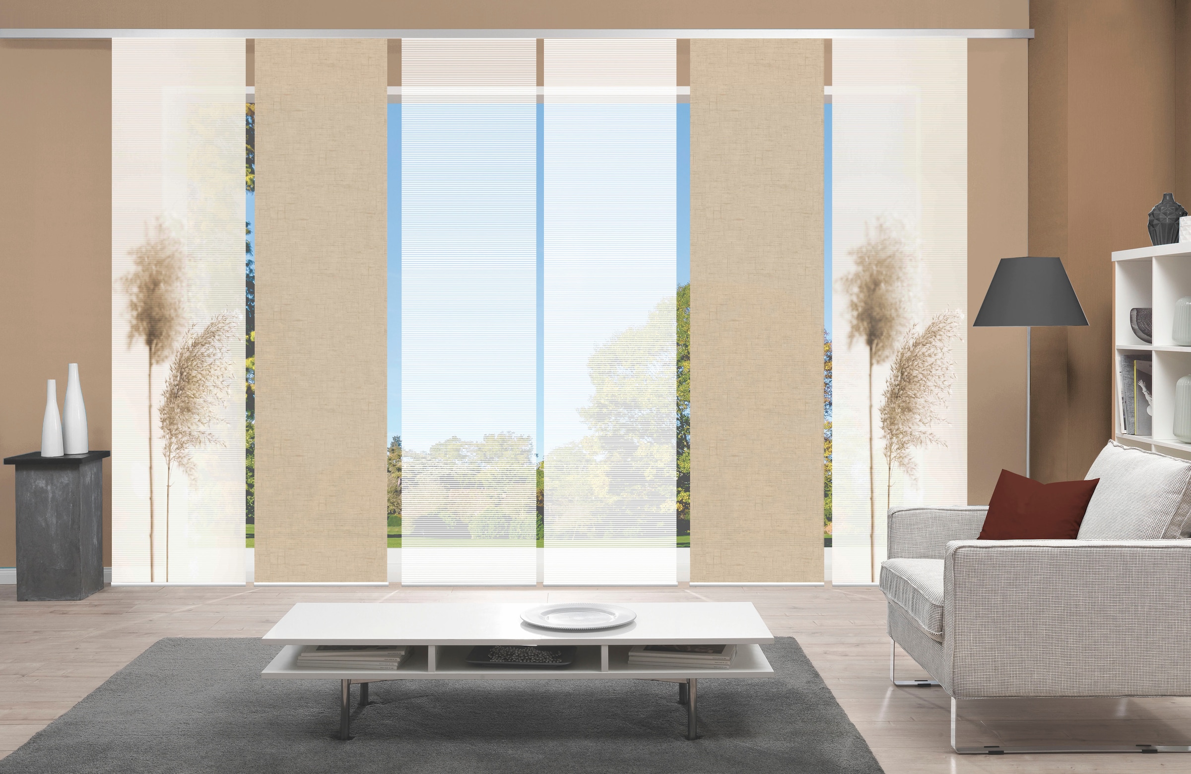 Vision S Schiebegardine "IRLOS 6er SET" Paneelwagen 6 Stk. tlg. Schiebevorh günstig online kaufen