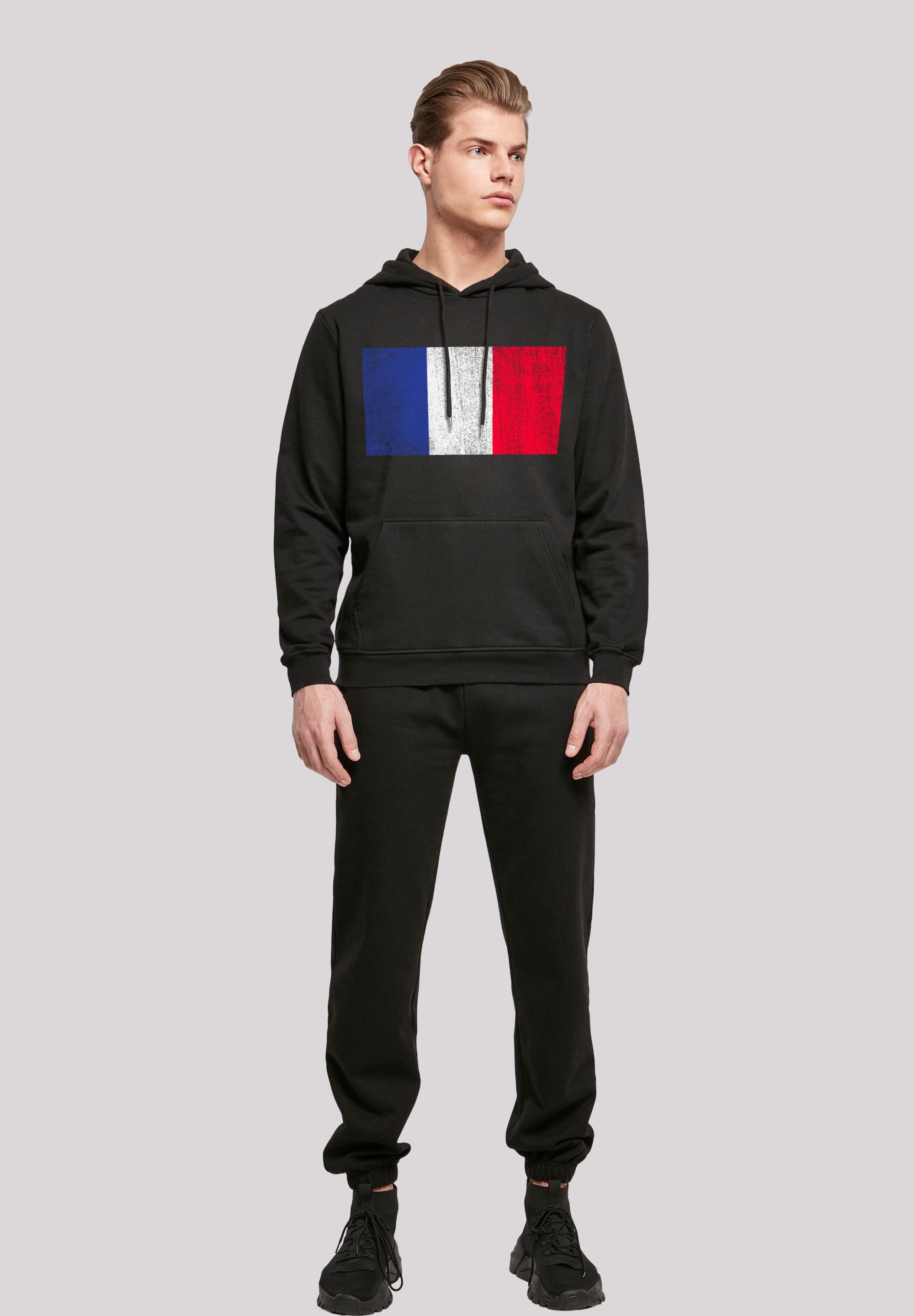 F4NT4STIC Kapuzenpullover »France Frankreich Flagge distressed«, Print