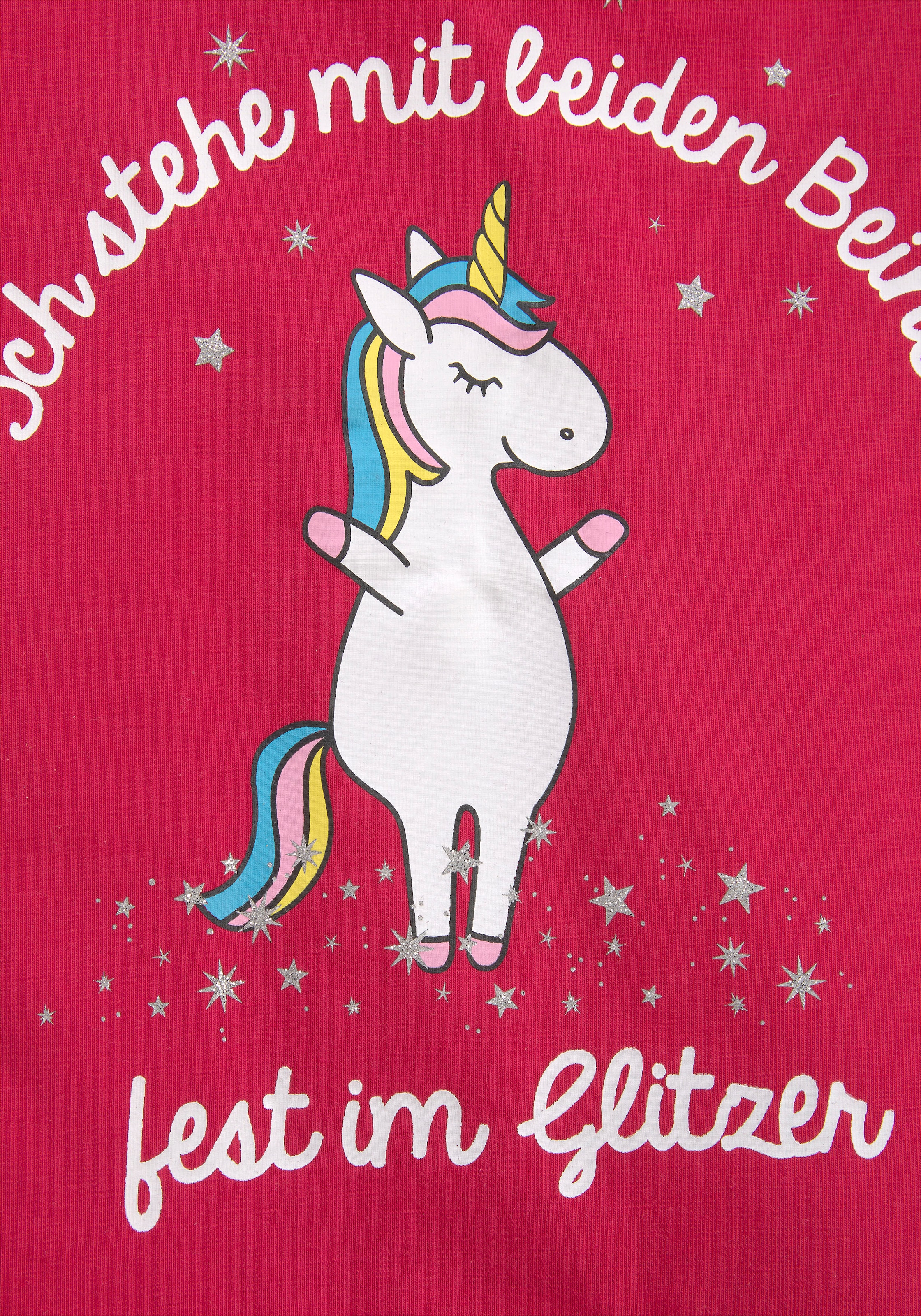 KIDSWORLD Jerseykleid »Einhorn«, festliche Anlässe, kniefreie Länge, aus Baumwollmischung