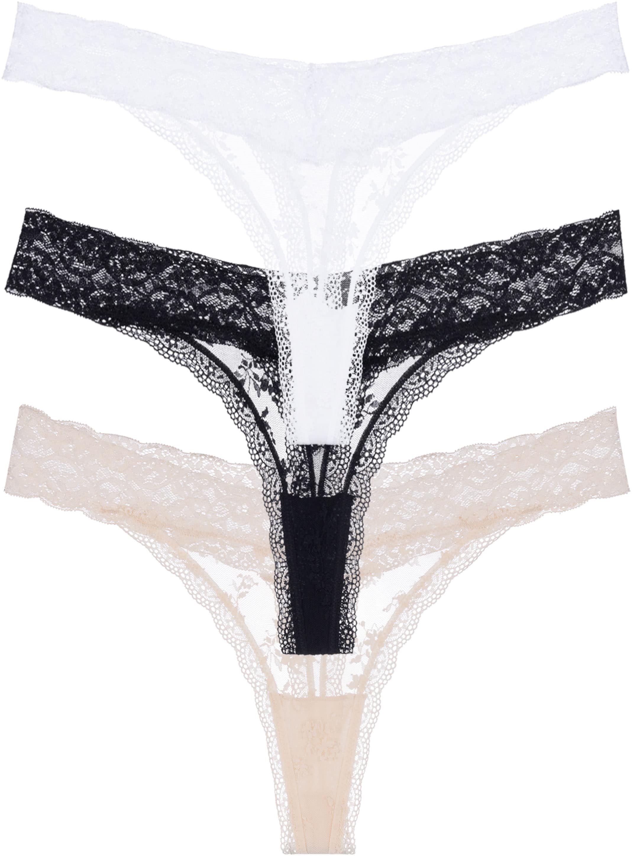 Dorina Tanga "Lana Essential Lace" 3er Pack, leicht transparent, mit Spitze günstig online kaufen