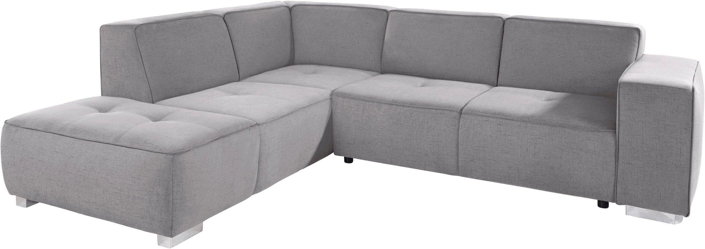 Home affaire Ecksofa »Sapporo L-Form« wahlweise Bettfunktion oder Sitztiefenverstellung, Federkern