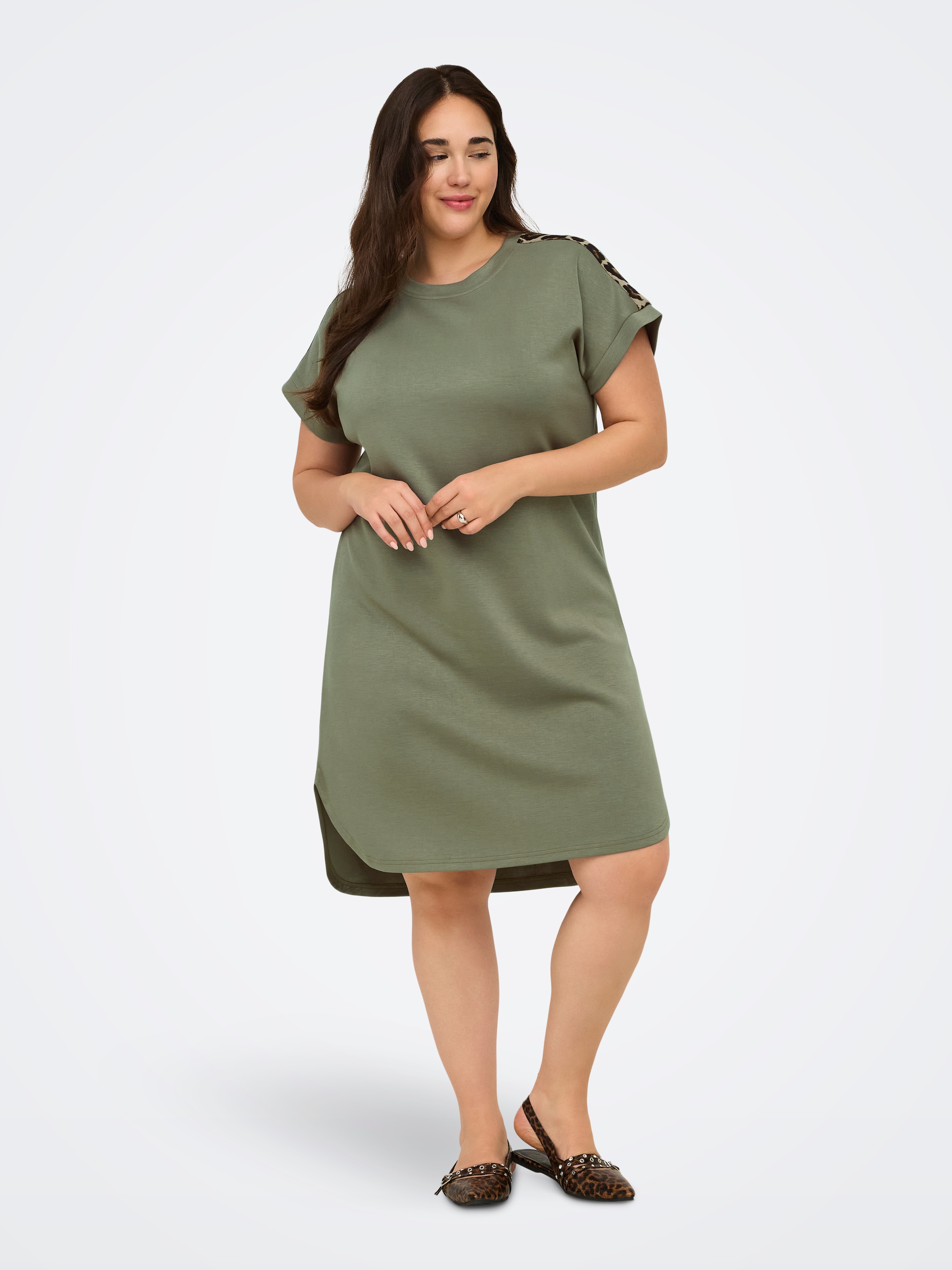 ONLY CARMAKOMA Midikleid »CARLISE S/S O-NECK DRESS JRS«