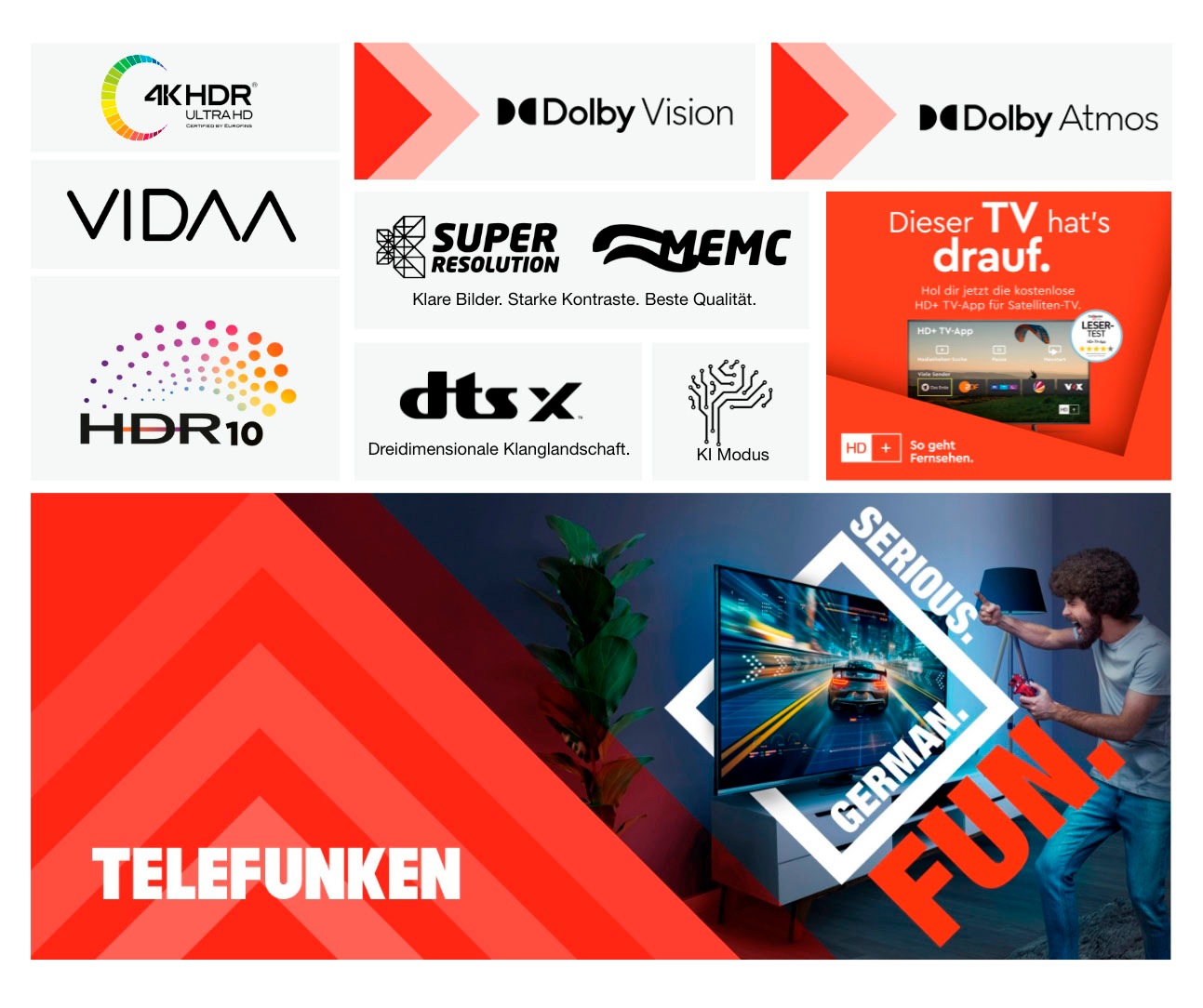 Telefunken LED-Fernseher »D43U975M8CWI«, 4K Ultra HD, Smart-TV