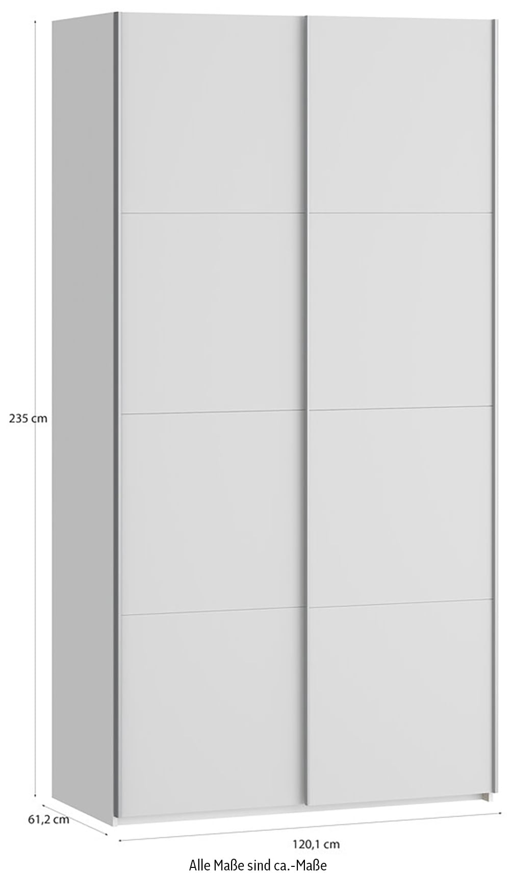 FORTE Schwebetürenschrank »Fittio, Made in Europe, 2 Schiebetüren, modernes Design«, Höhe 2,35 mtr, stehende Montage