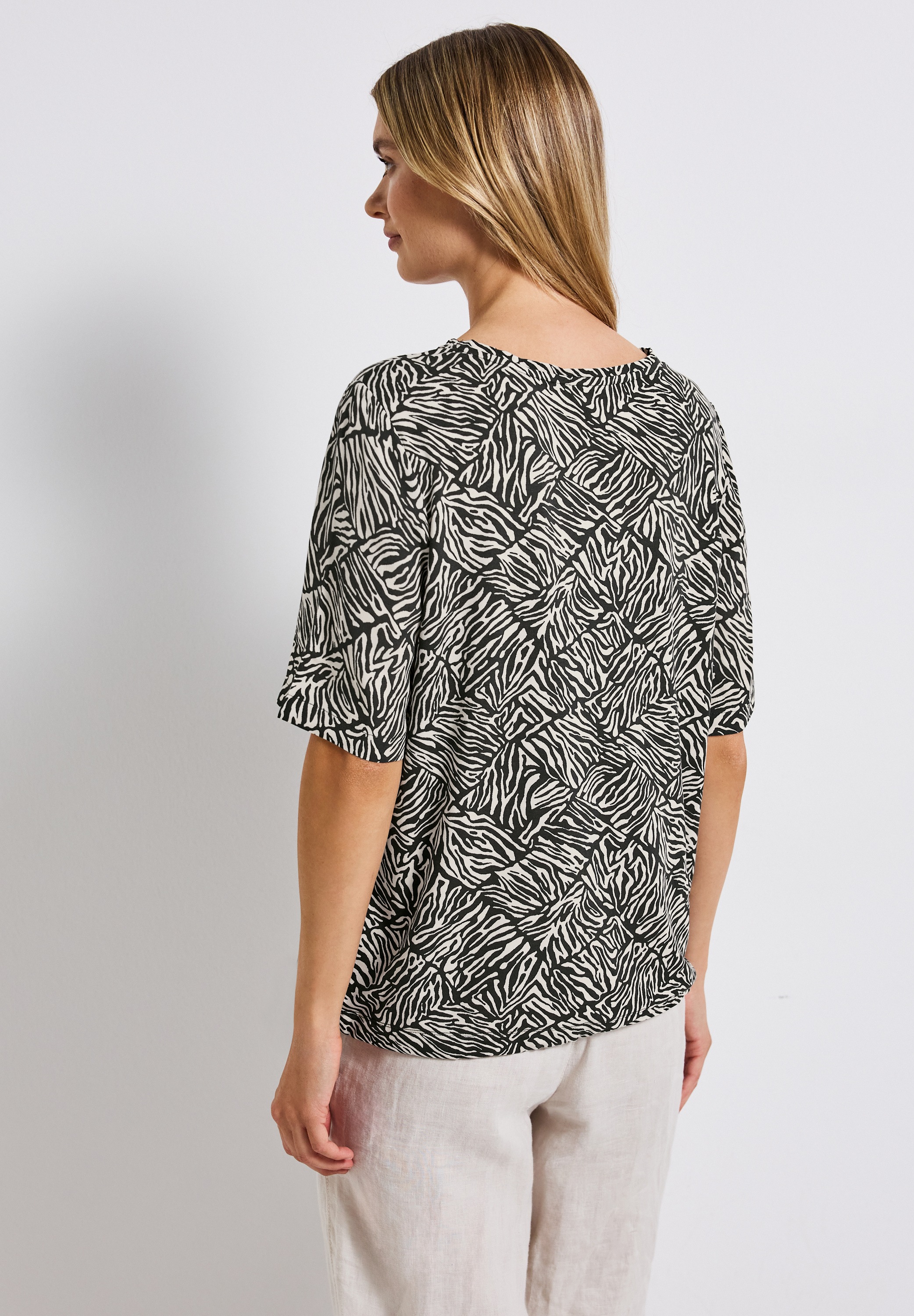 Thumbnail - STREET ONE T-Shirt gemustert, mit Tunnelzug