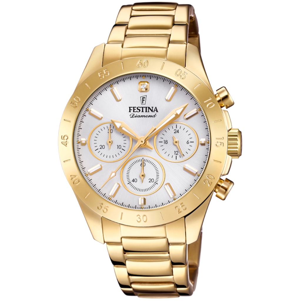 Festina Chronograph »Boyfriend Kollektion, F20400/1«, Armbanduhr, Quarzuhr, Damenuhr, Stoppfunktion