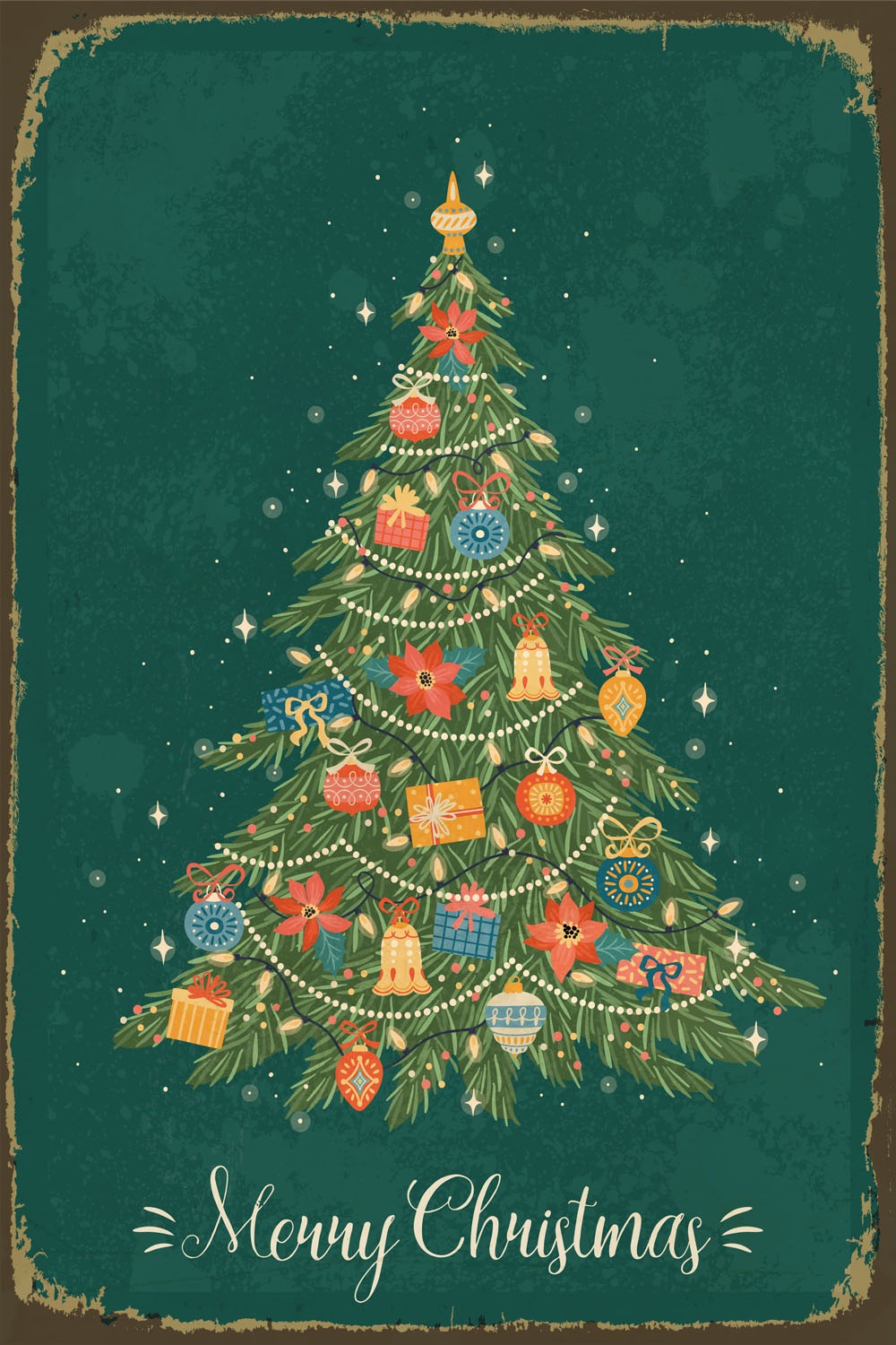 queence Alu-Dibond-Druck "Weihnachtsbaum", (1 St.), Merry Christmas, Grün, günstig online kaufen