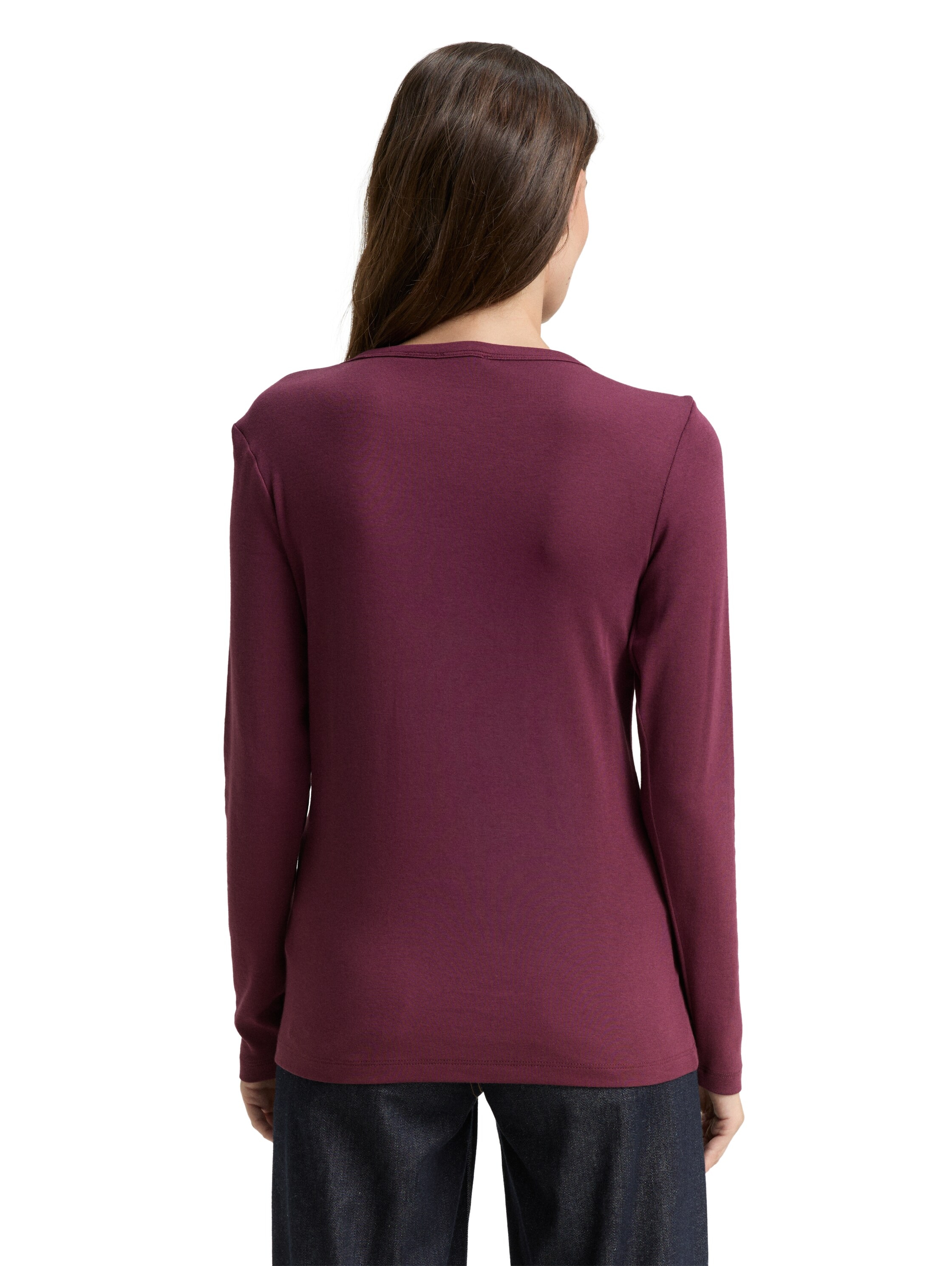 TOM TAILOR Langarmshirt, mit Rundhalsausschnitt und Stretch