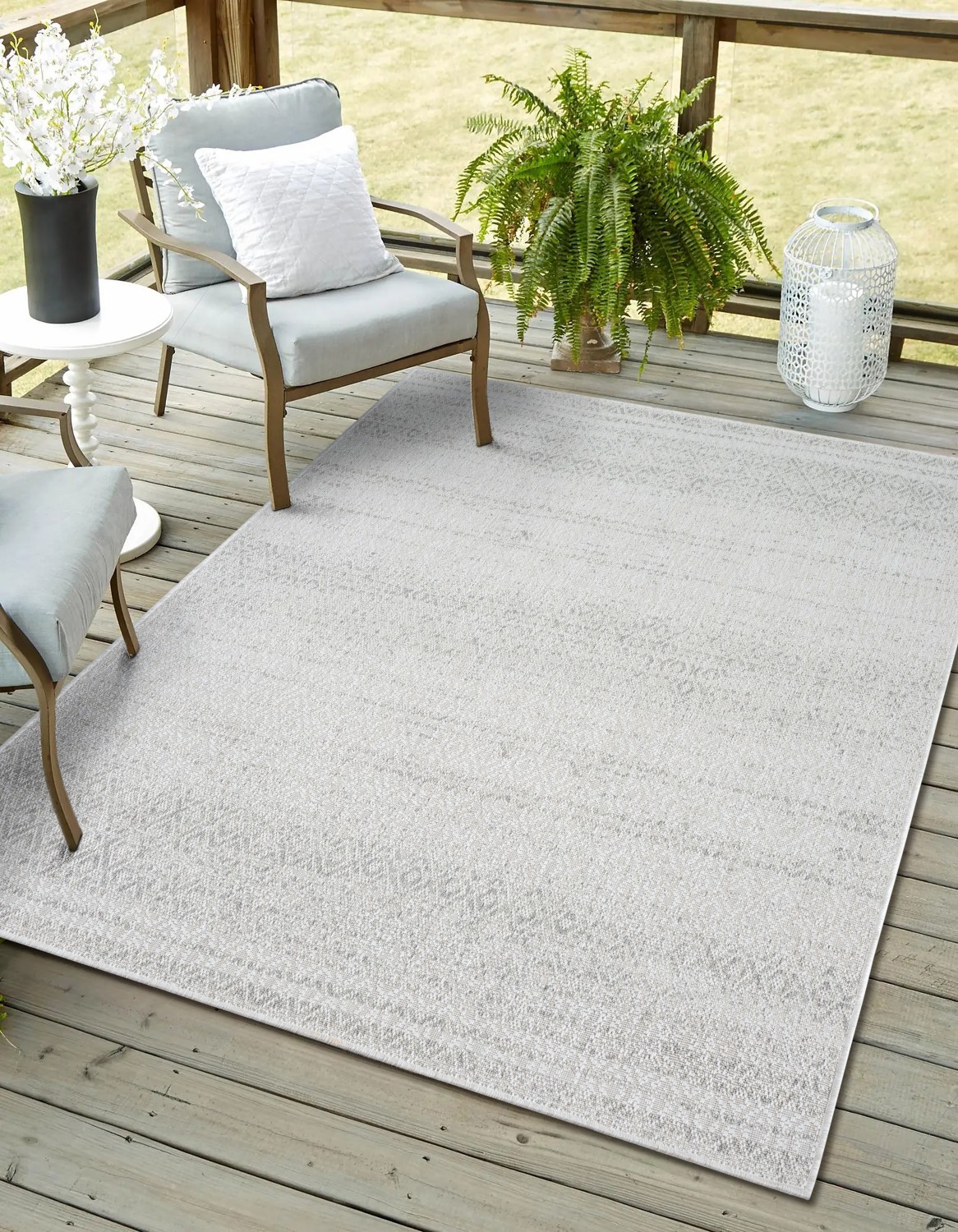 Myflair Möbel & Accessoires Outdoorteppich "Vision, LAGERRÄUMUNG" rechteckig 6 mm Höhe kariert, Outdoor geeignet, Balkon, Terrasse