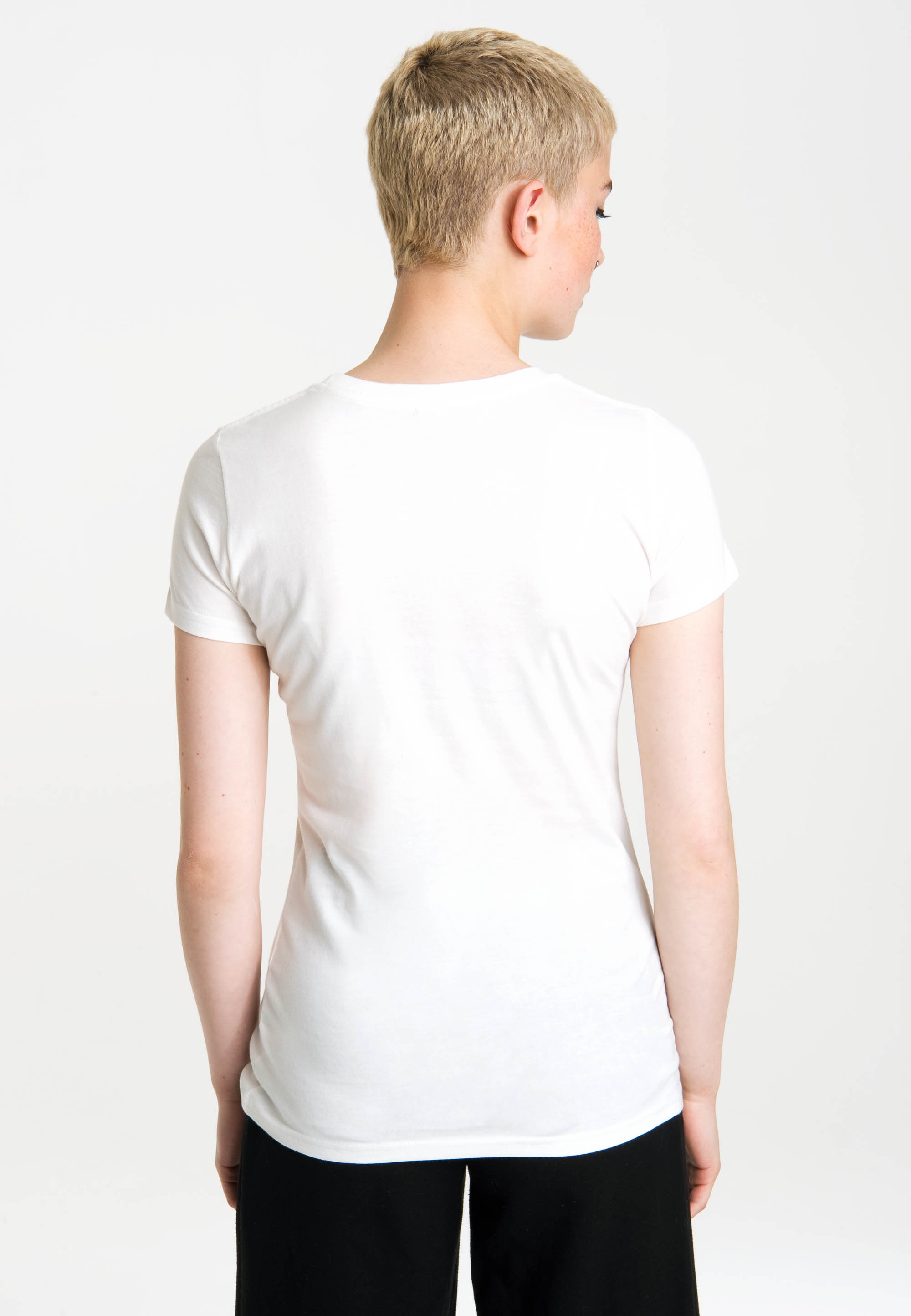 LOGOSHIRT T-Shirt »Black Widow«, mit Superheldinnen-Frontdruck