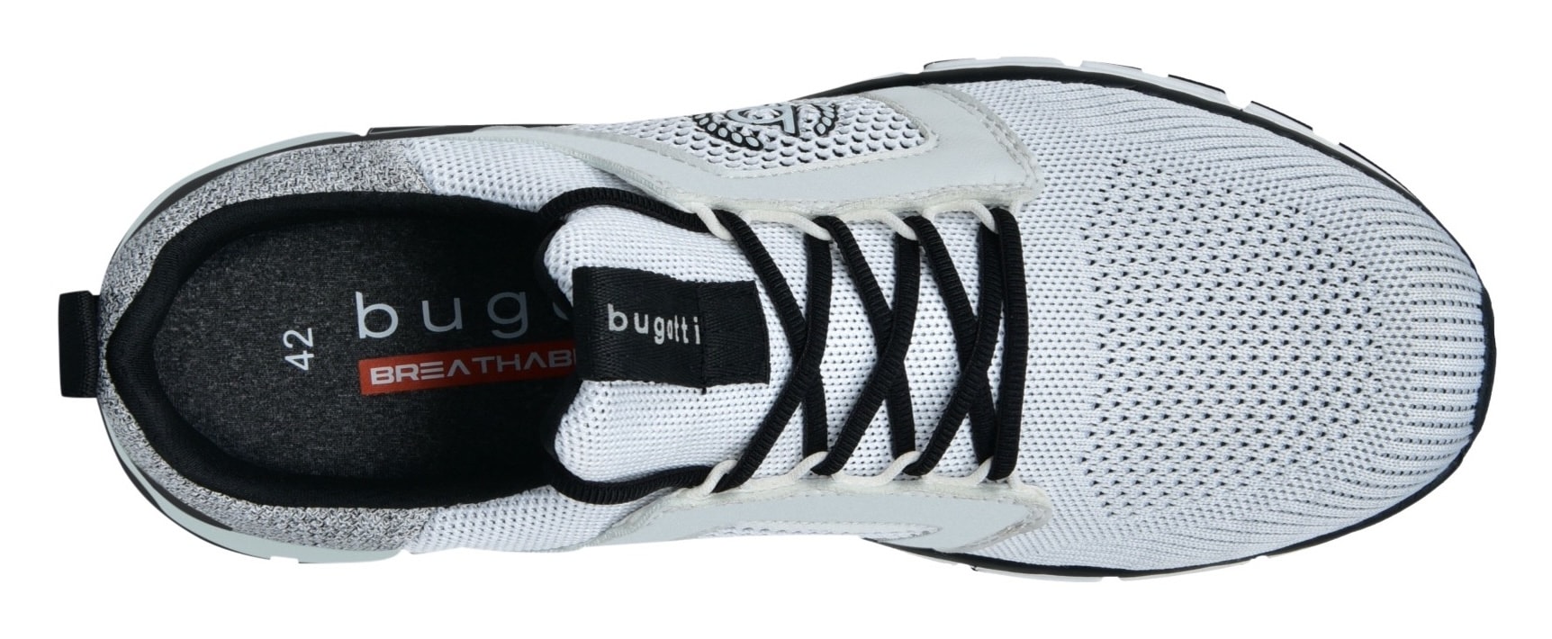 bugatti Sneaker, Schnürschuh, Halbschuh, Freizeitschuh, Kontrastbesatz an der Ferse
